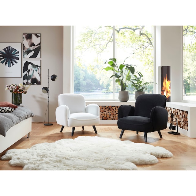 ATLANTIC home collection Sessel, mit Wellenunterfederung, Massivholzfüße,  frei im Raum stellbar kaufen | BAUR