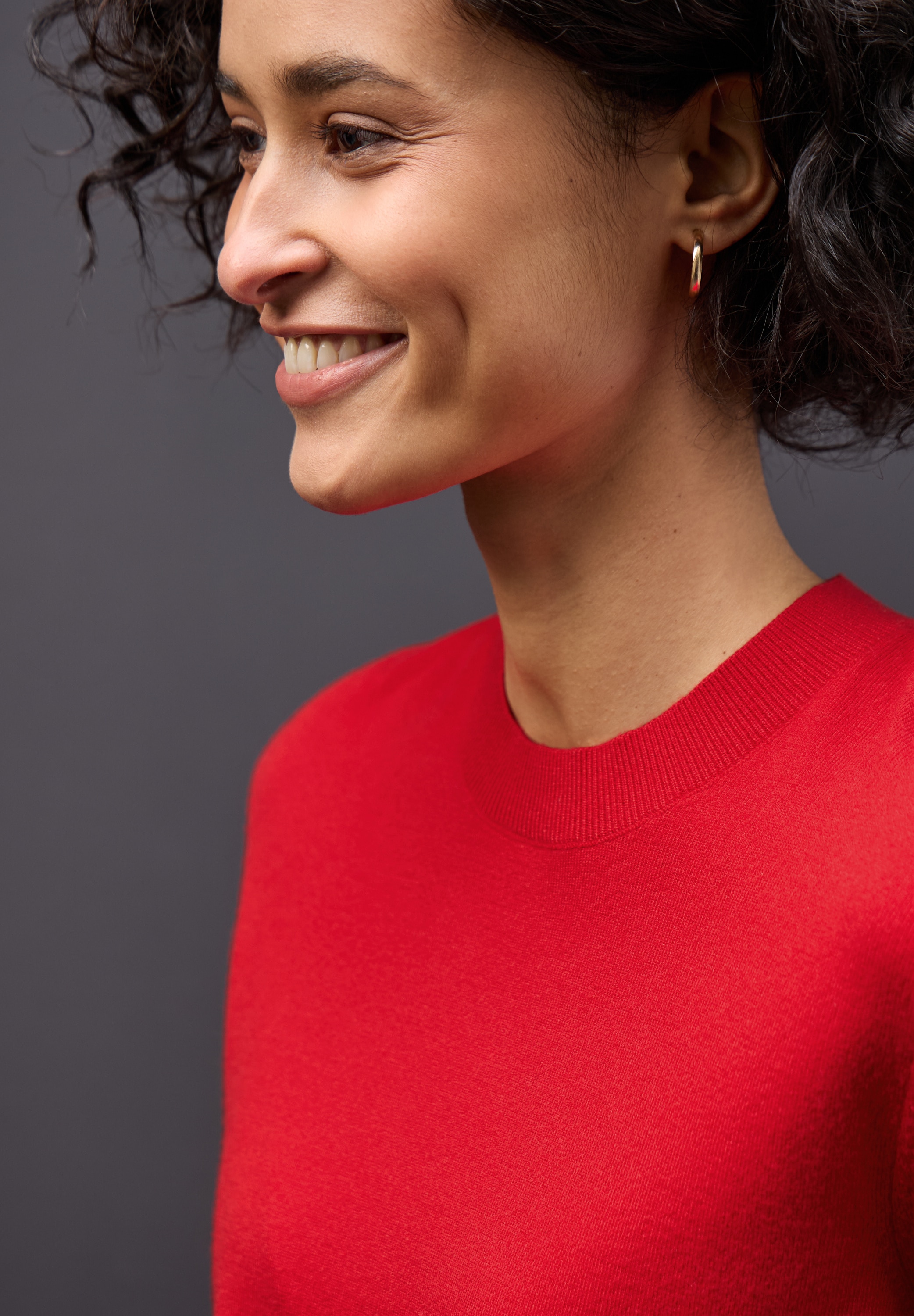 STREET ONE Rundhalspullover mit Rippbündchen