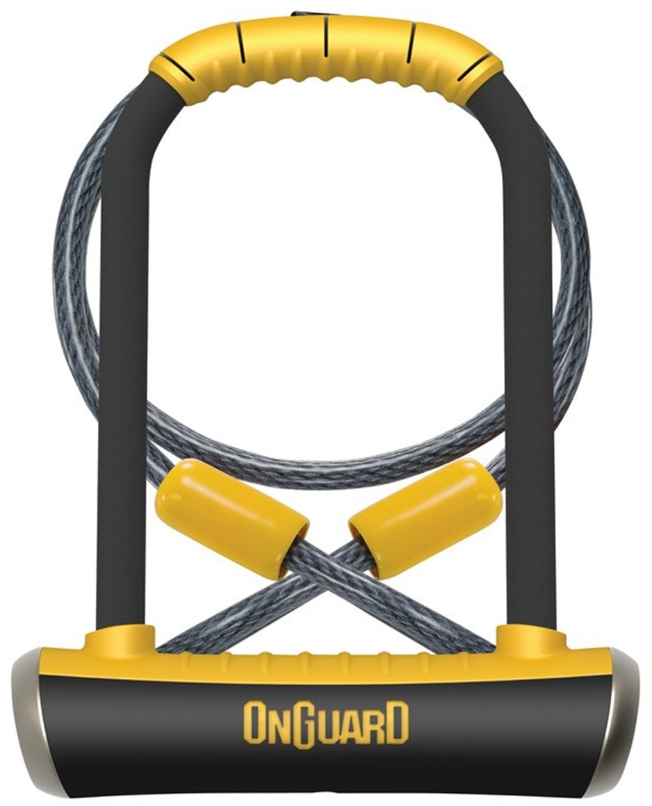 OnGuard Pitbull D Lock with Cable Sold Secure Gold