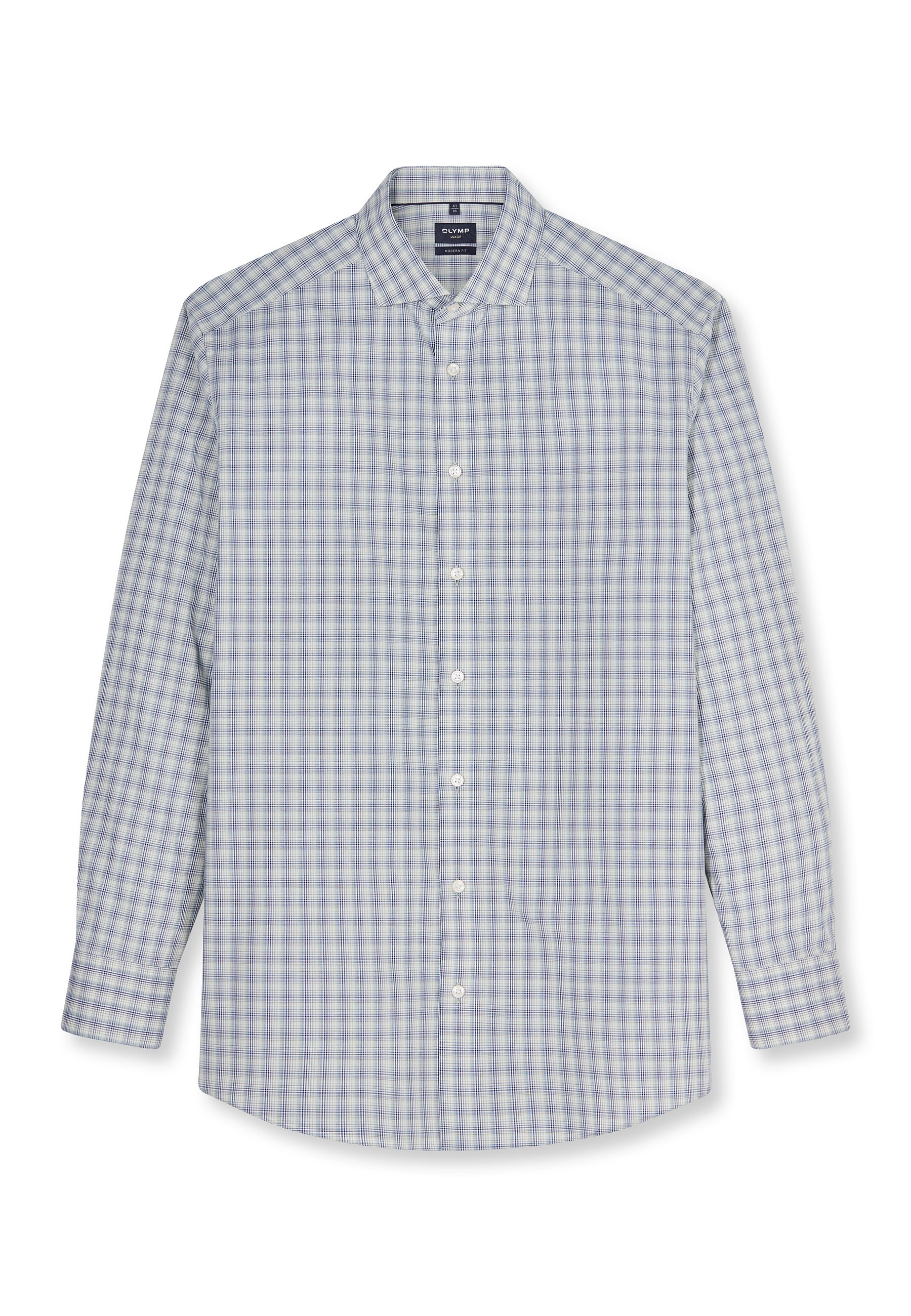 Businesshemd OLYMP "OLYMP Luxor, modern fit, Royal Kent", Herren, Gr. 44, Normaler Arm, hellgrün, 100% Baumwolle, Hemden