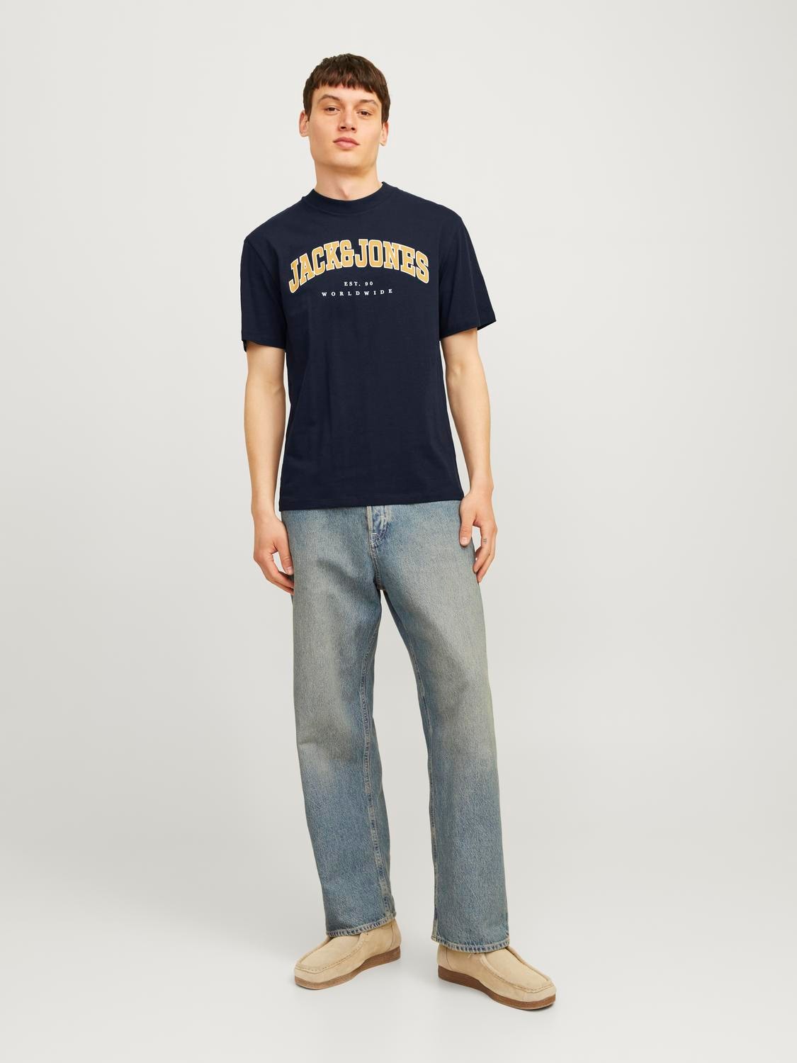 Jack & Jones Rundhalsshirt »JJECALEB VARSITY TEE SS O-NECK NOOS«