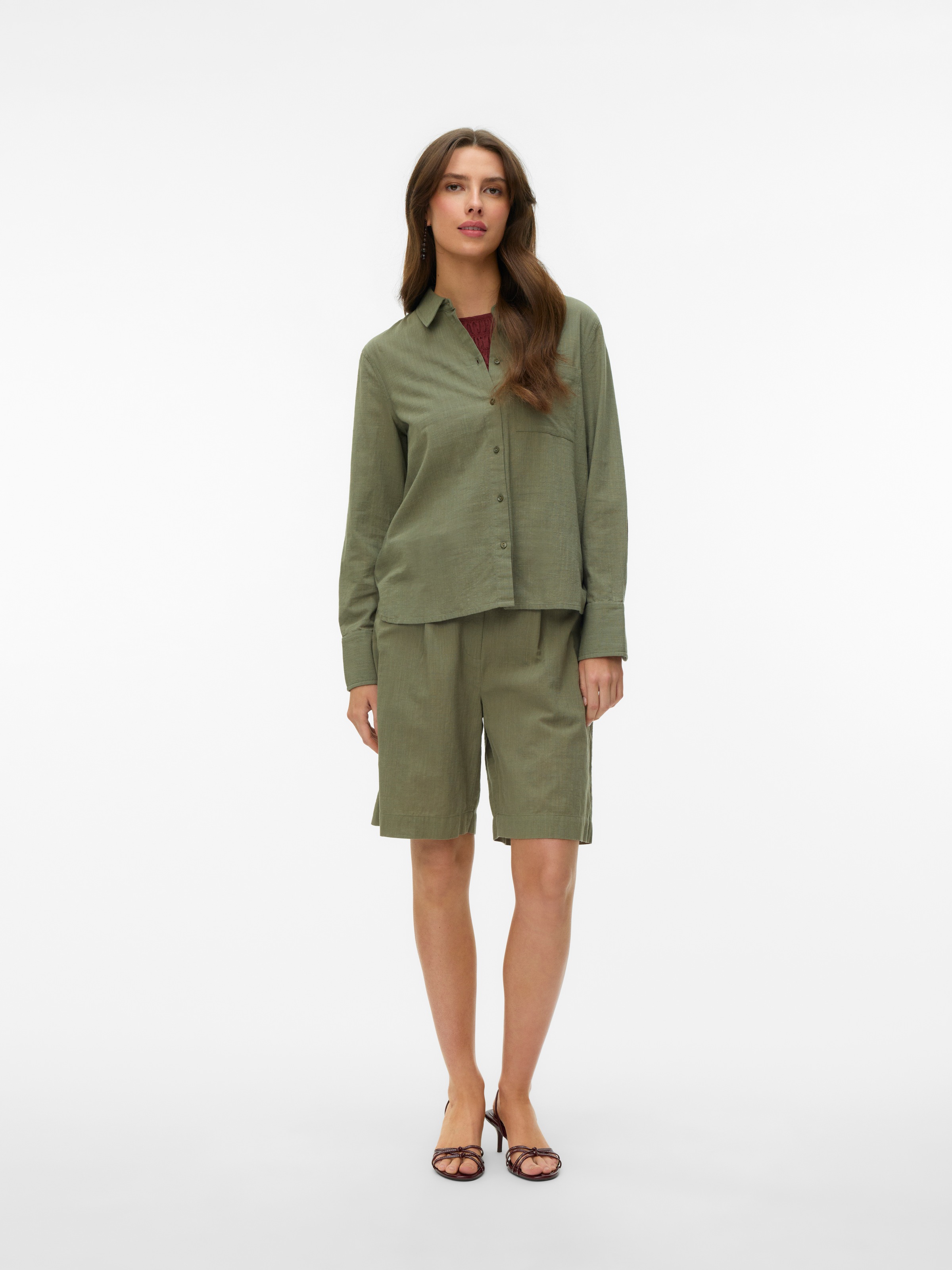 Vero Moda Caia Long Sleeve Shirt Deep Lichen Green Size M 3