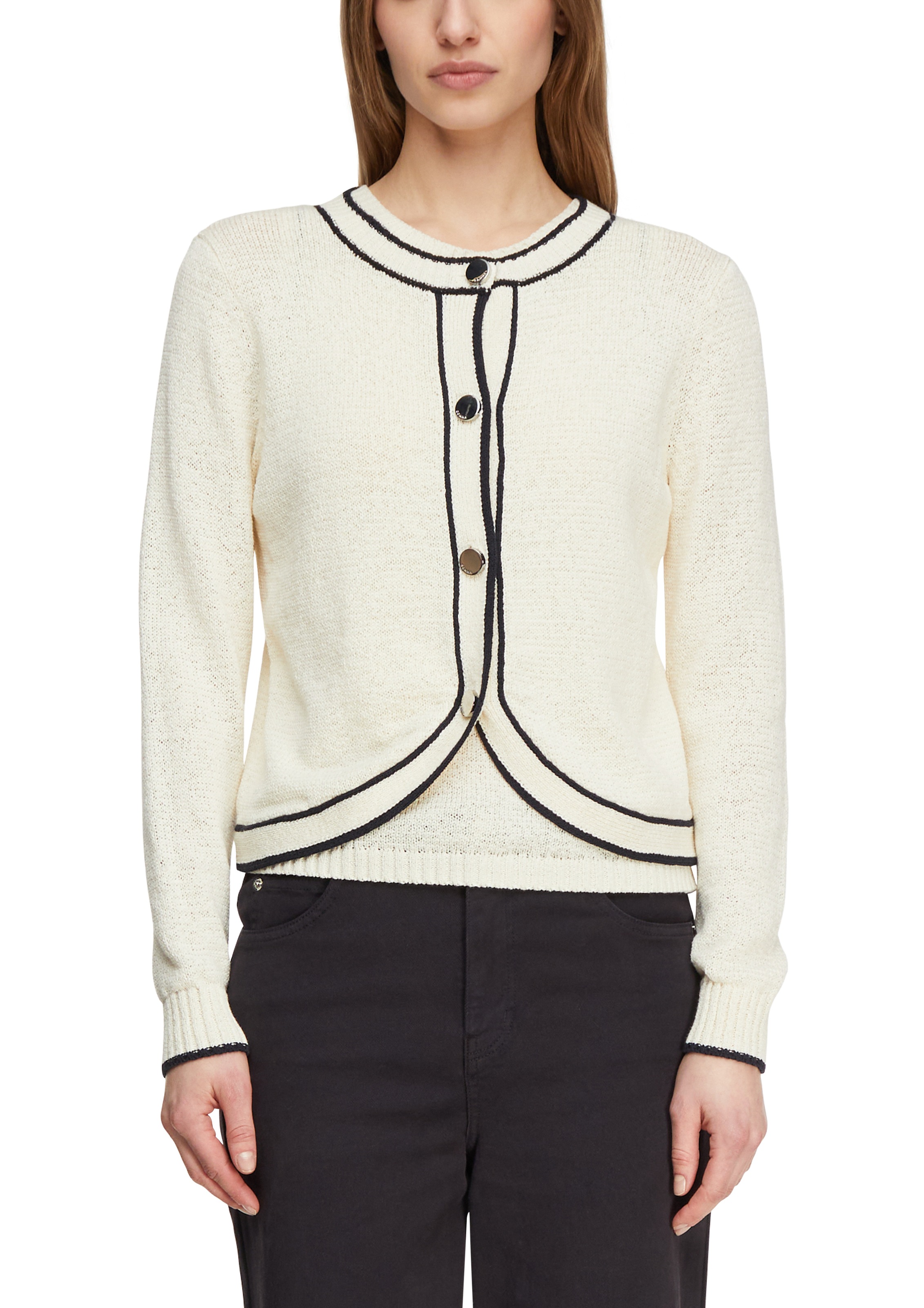 Comma Strickjacke mit Kontrast-Details