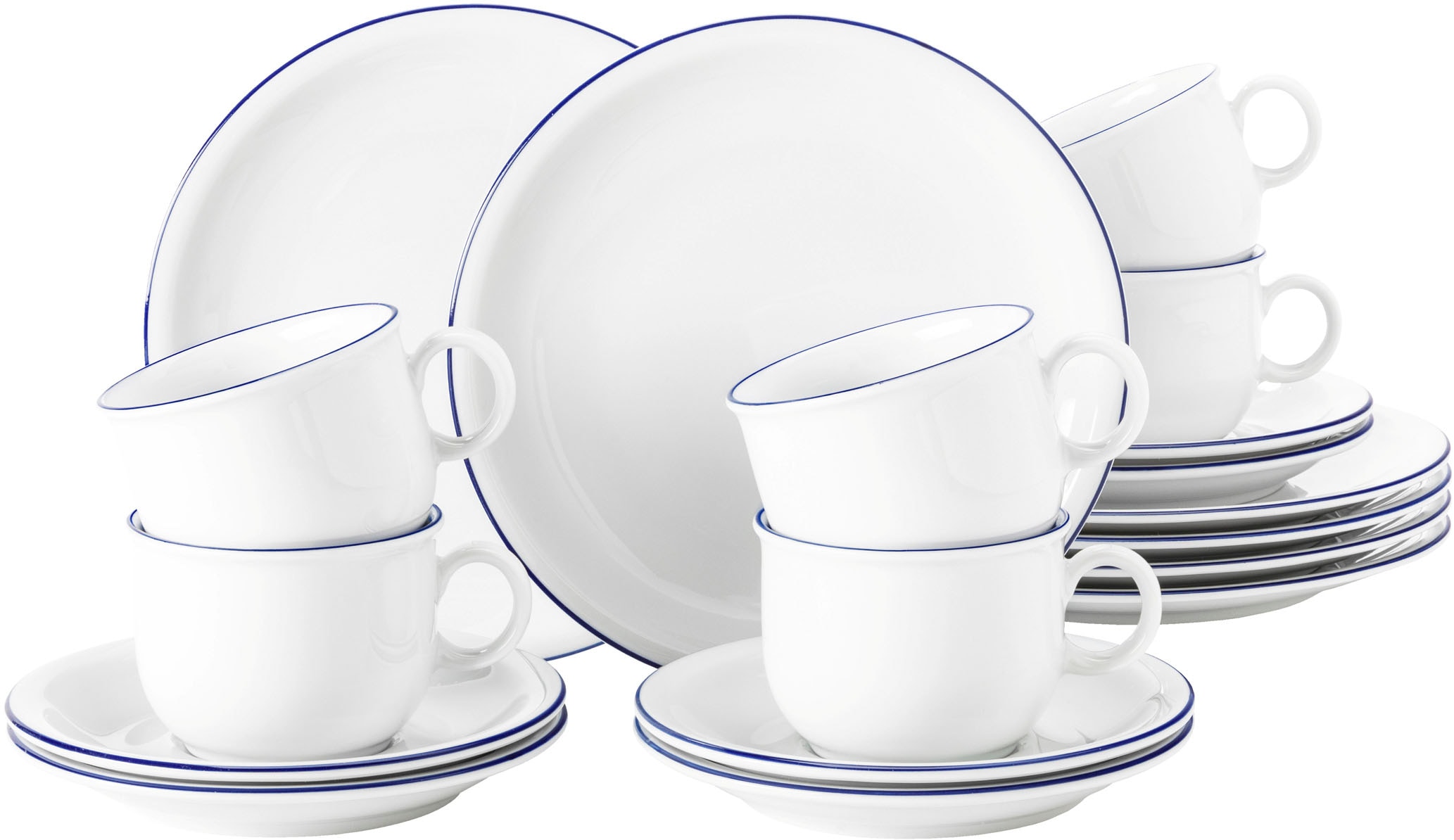 Seltmann Weiden Kaffeeservice "Geschirr-Set, Service Compact Blaurand" Tell günstig online kaufen