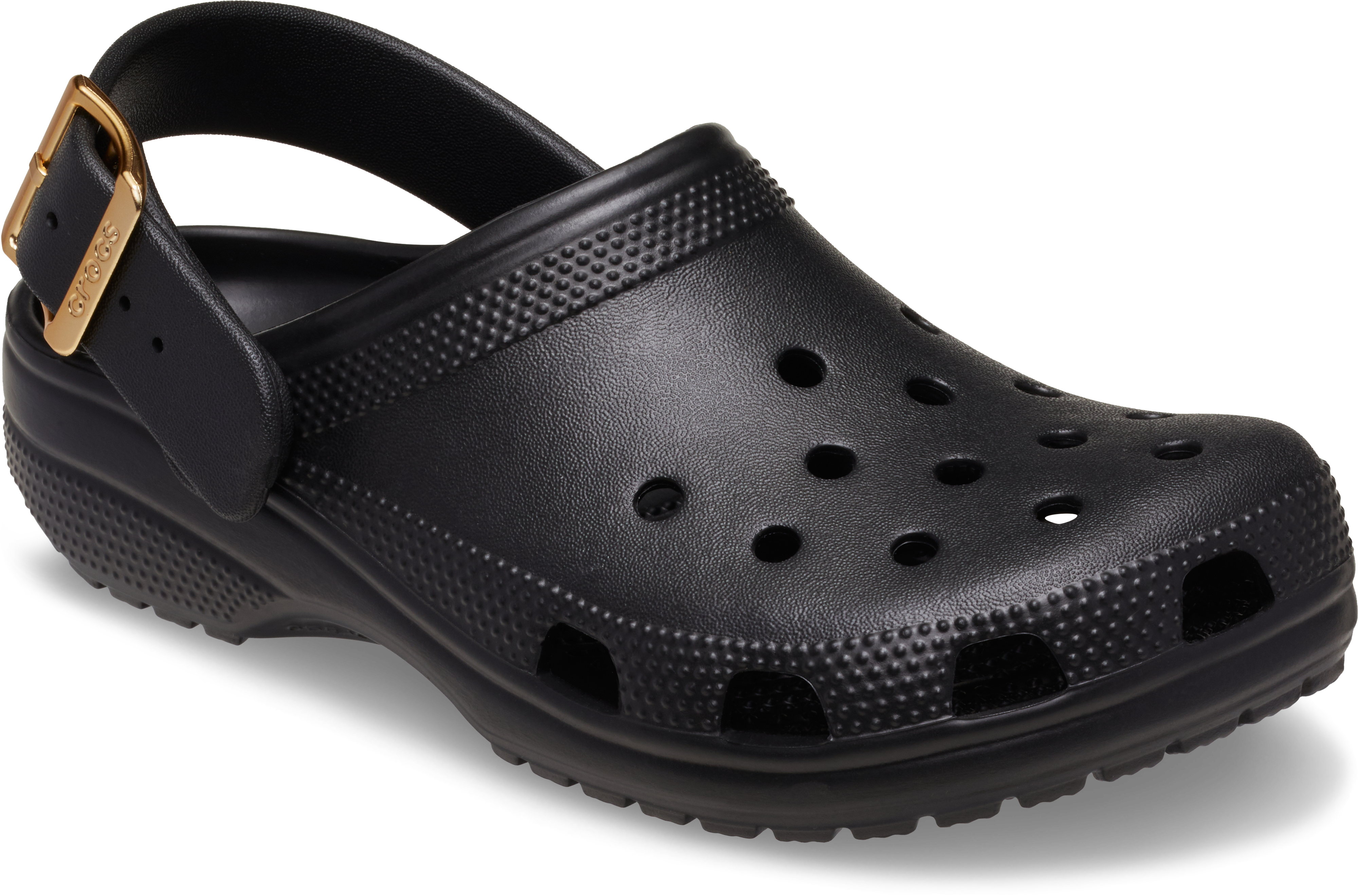 Crocs Clog "Classic Matallic Buckle Clog" Hausschuh, Schlupfschuh mit schwenkbarem Fersenriemen