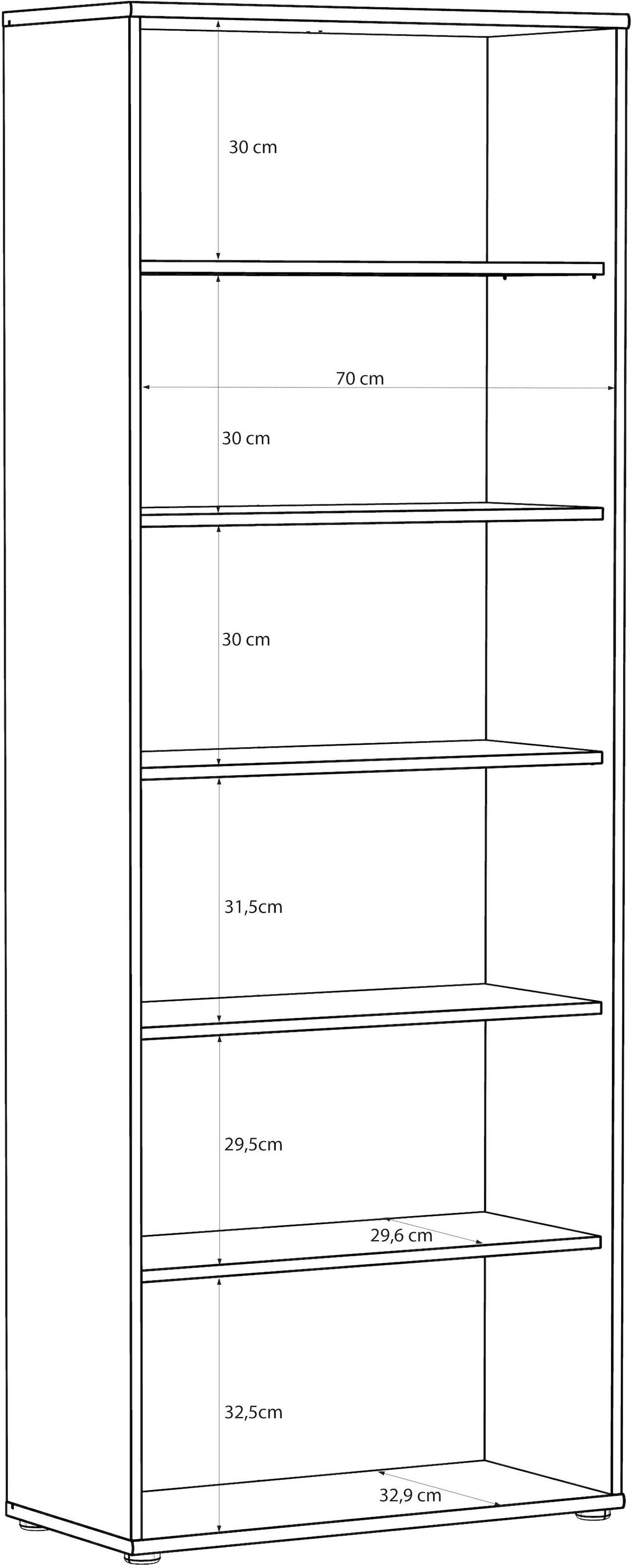 FORTE Regal »Tempra, Mehrzweckregal, Höhe 197,5 cm, 5 Ablageböden« Breite 73,7 cm