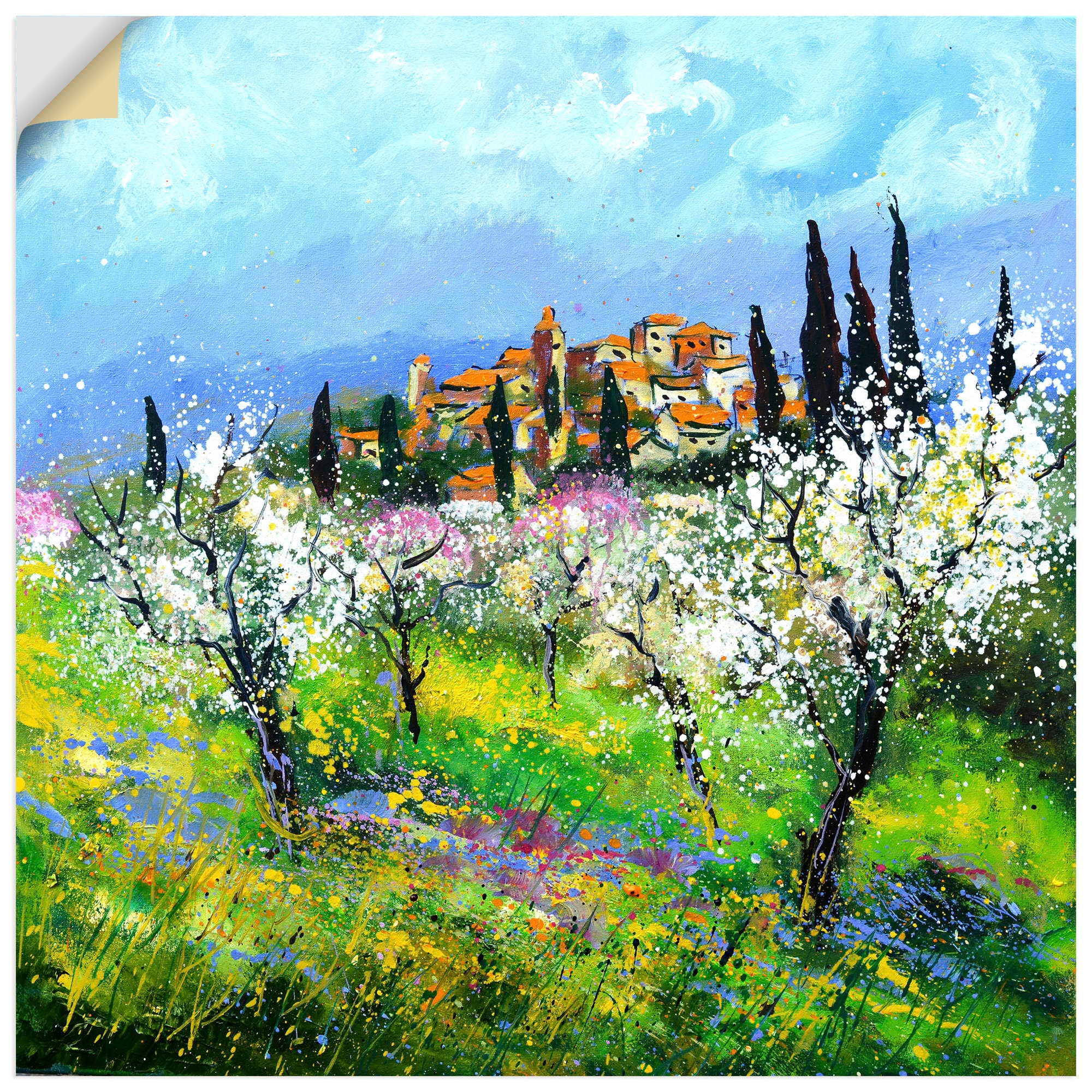 Artland Wandbild "Spring in Provence" Wiesen & Baumbilder 1 Stk. tlg. als Alubild, Leinwandbild, Poster, Wandaufkleber in verschied. Größen