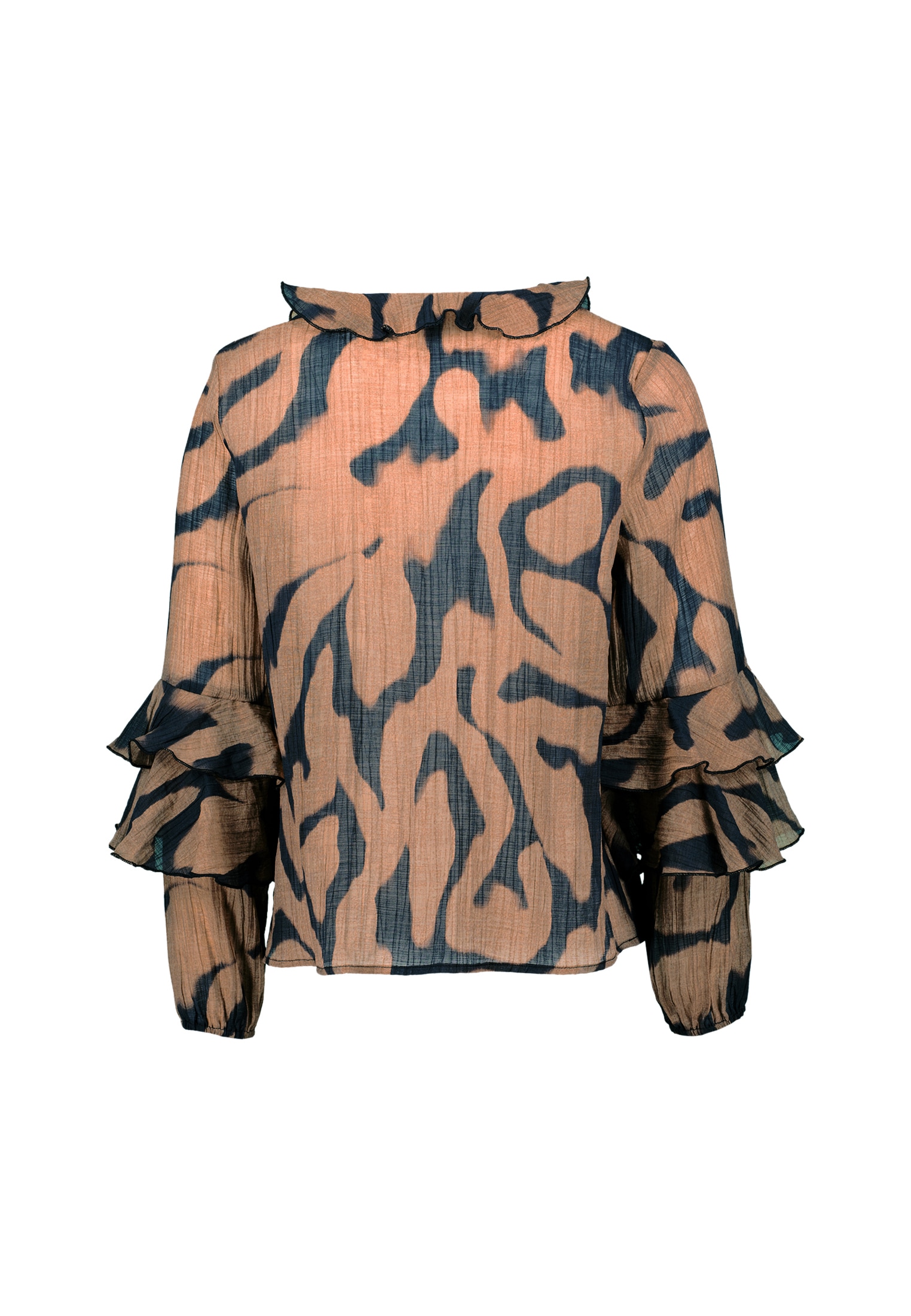 Zero Crinklebluse »zero Damen Crinkle-Bluse mit Volants«