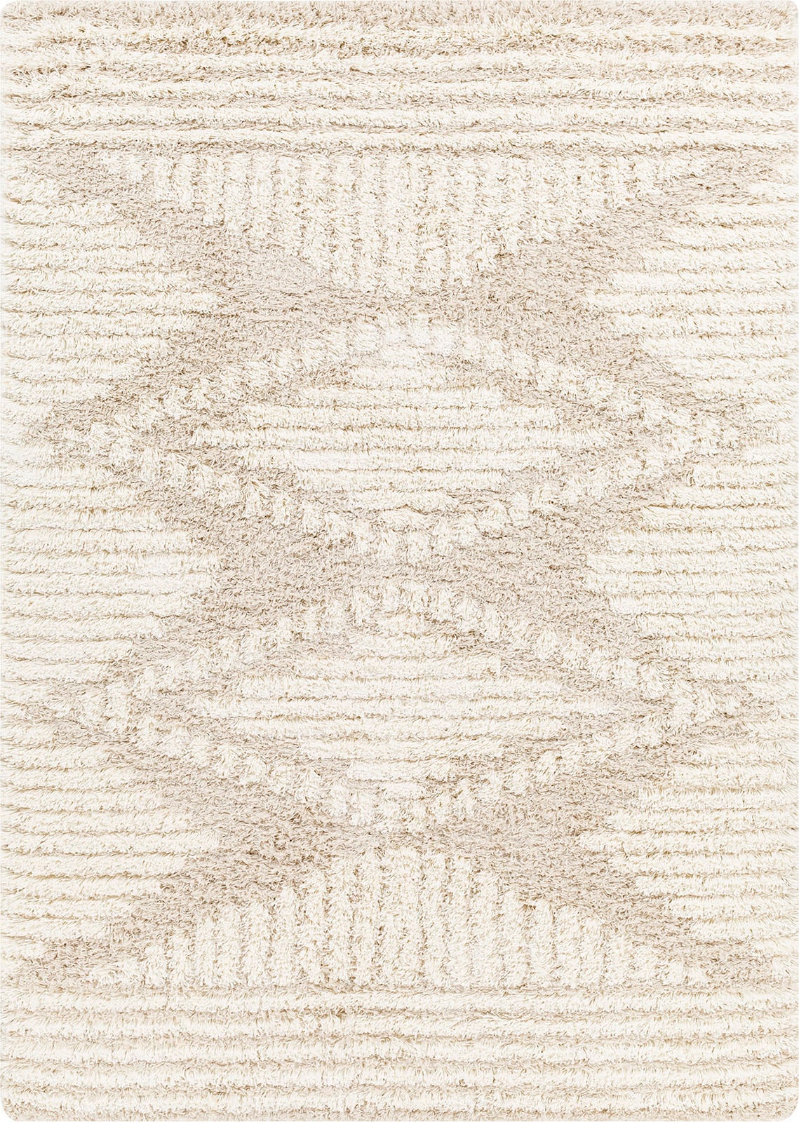 Surya Hochflor-Teppich »Modern 2323«, rechteckig, Flauschig, Langflor, Weich, Boho Wohnzimmerteppich, Beige