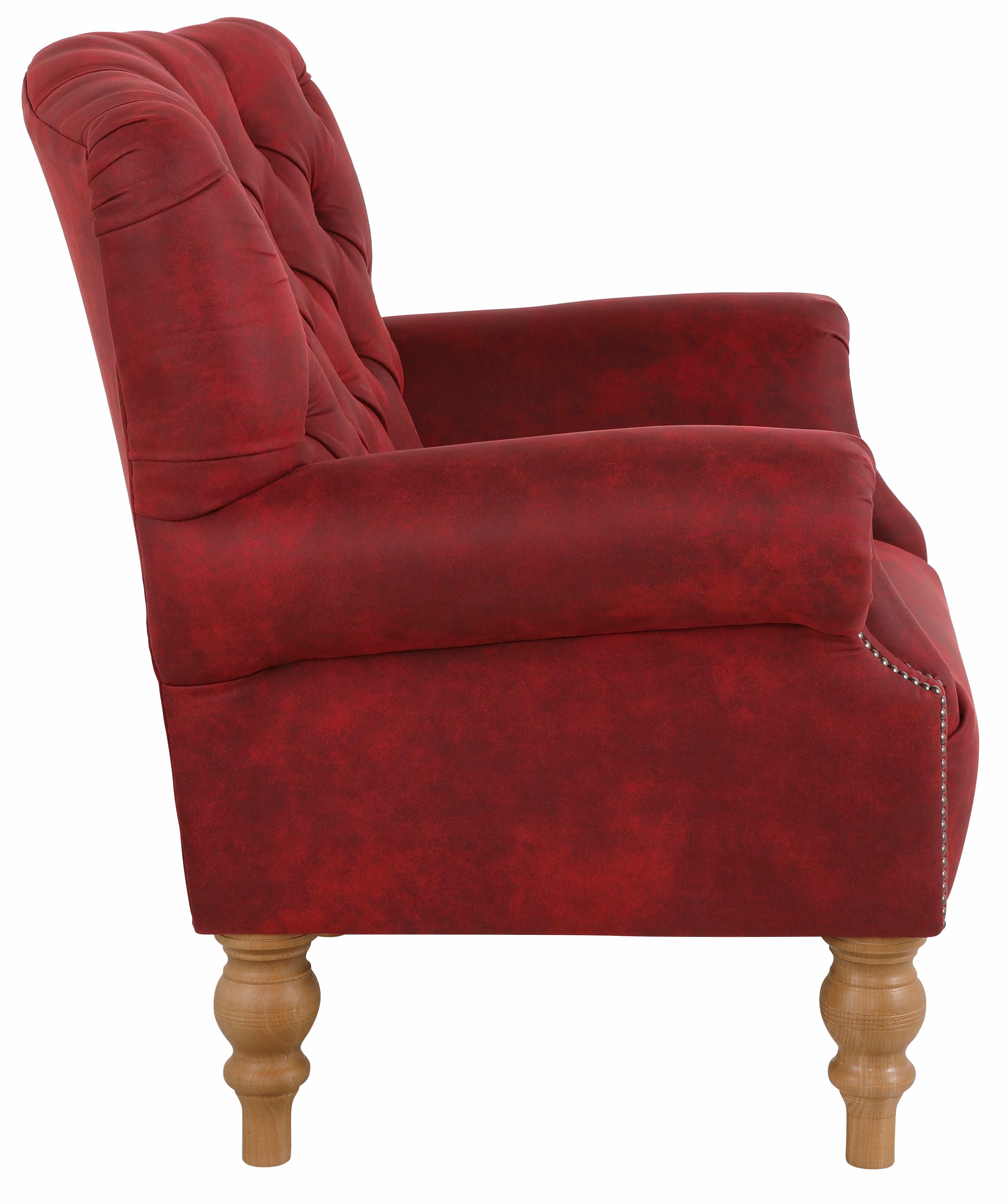 Home affaire Sessel »Lord« mit echter Chesterfield-Knopfheftung und Ziernägeln