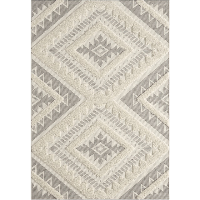 merinos Teppich »Kayra 54062«, rechteckig, Hoch Tief Struktur, Boho Style,  Scandic, In- Outdoor geeignet | BAUR
