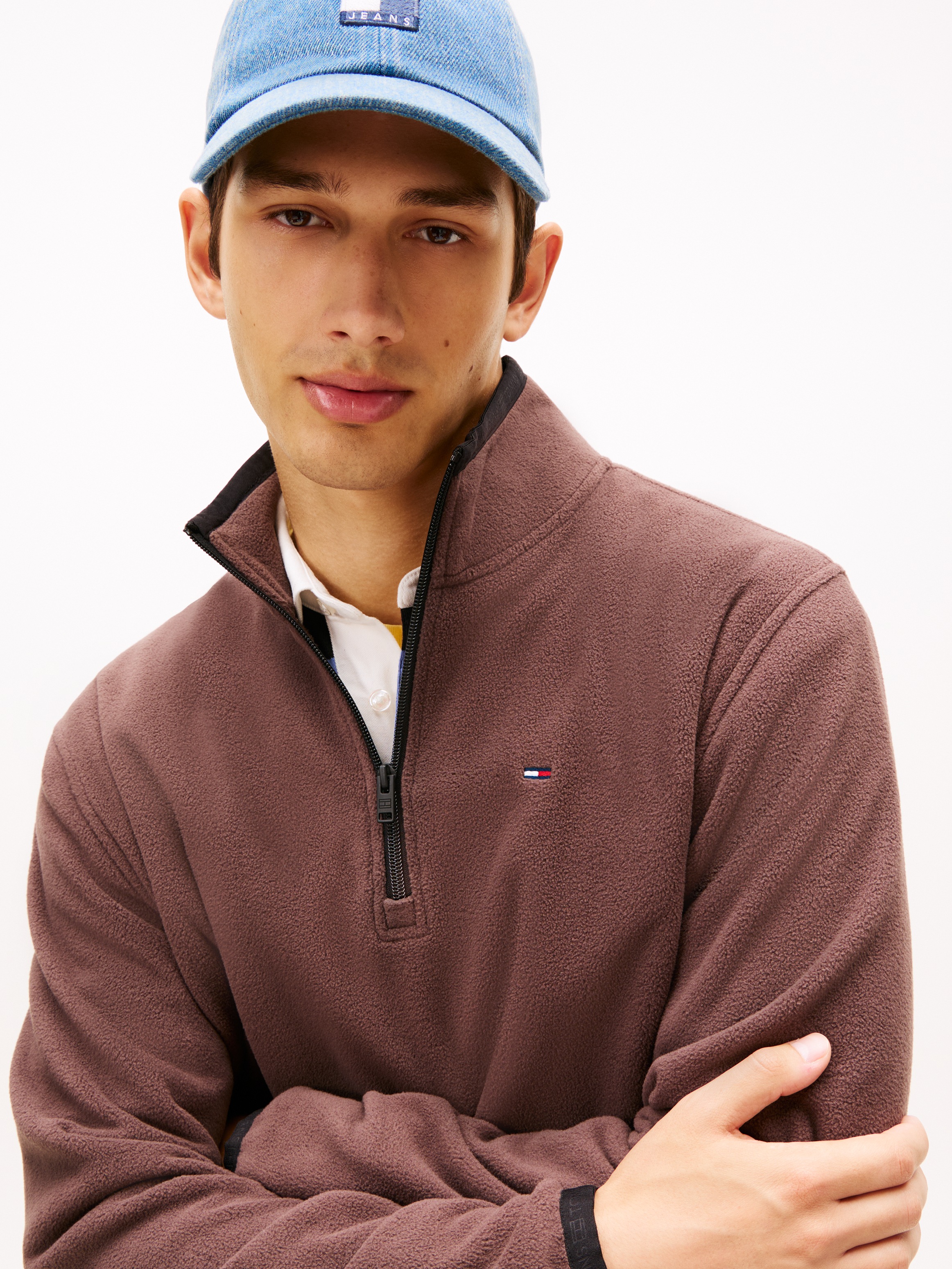 Tommy Jeans Fleecepullover "TJM FLAG POLAR FLEECE", normale Passform, Troye günstig online kaufen