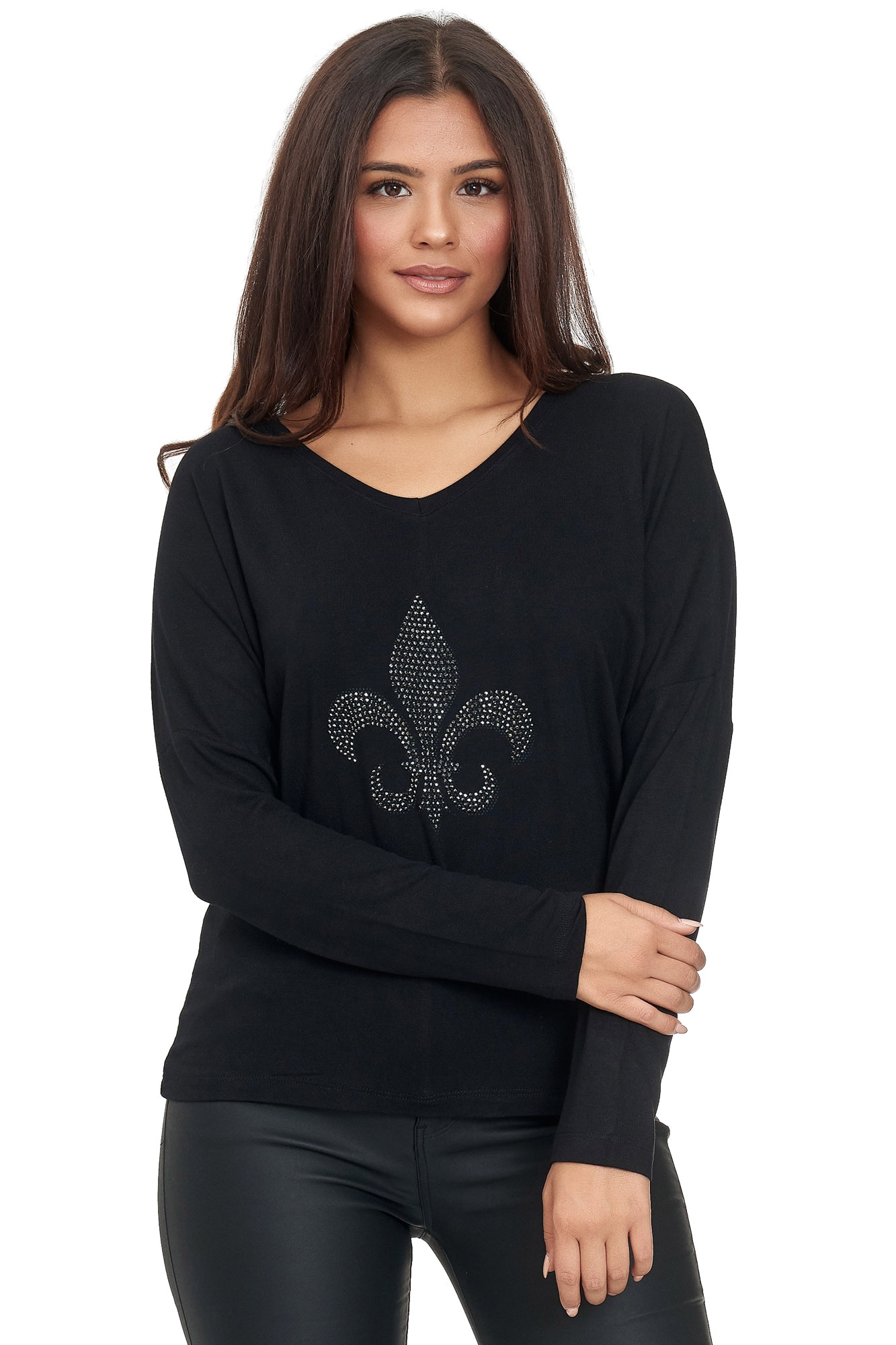 Decay Langarmshirt, mit trendiger Strass-Applikation