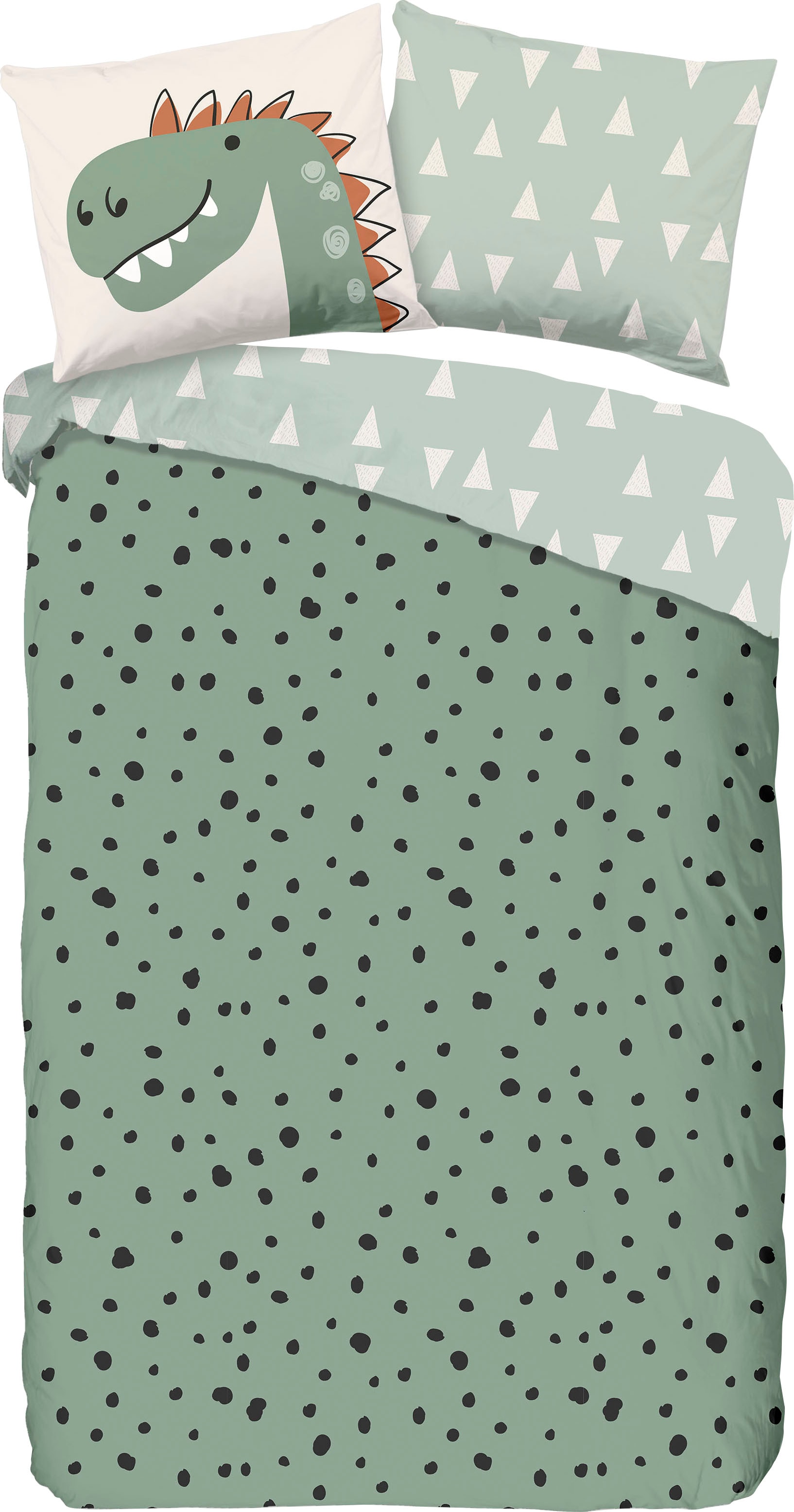 good morning Kinderbettwäsche »Dino«, (2 tlg.), 100% Baumwolle