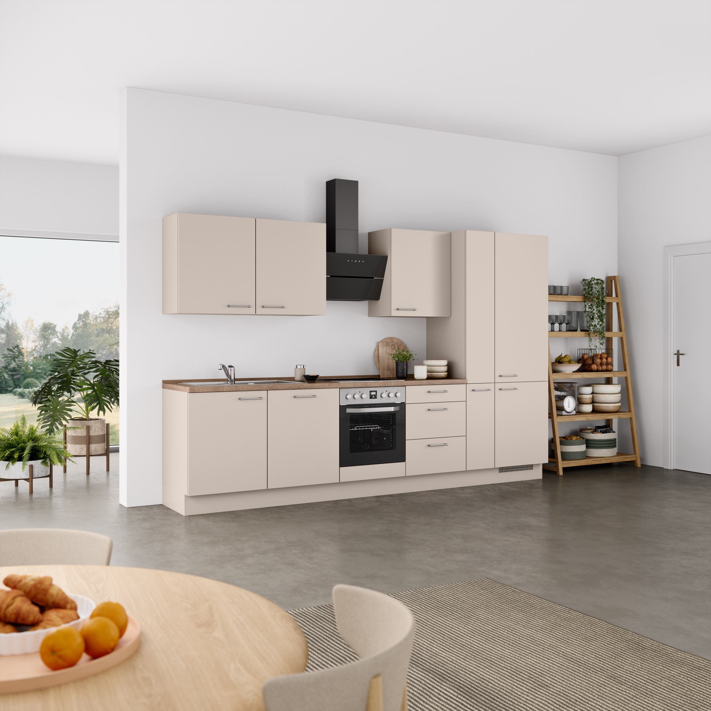 nobilia® Küchenzeile »"Laser II"«, vormontiert, Ausrichtung wählbar, Breite 330 cm, wahlw. mit E-Geräten