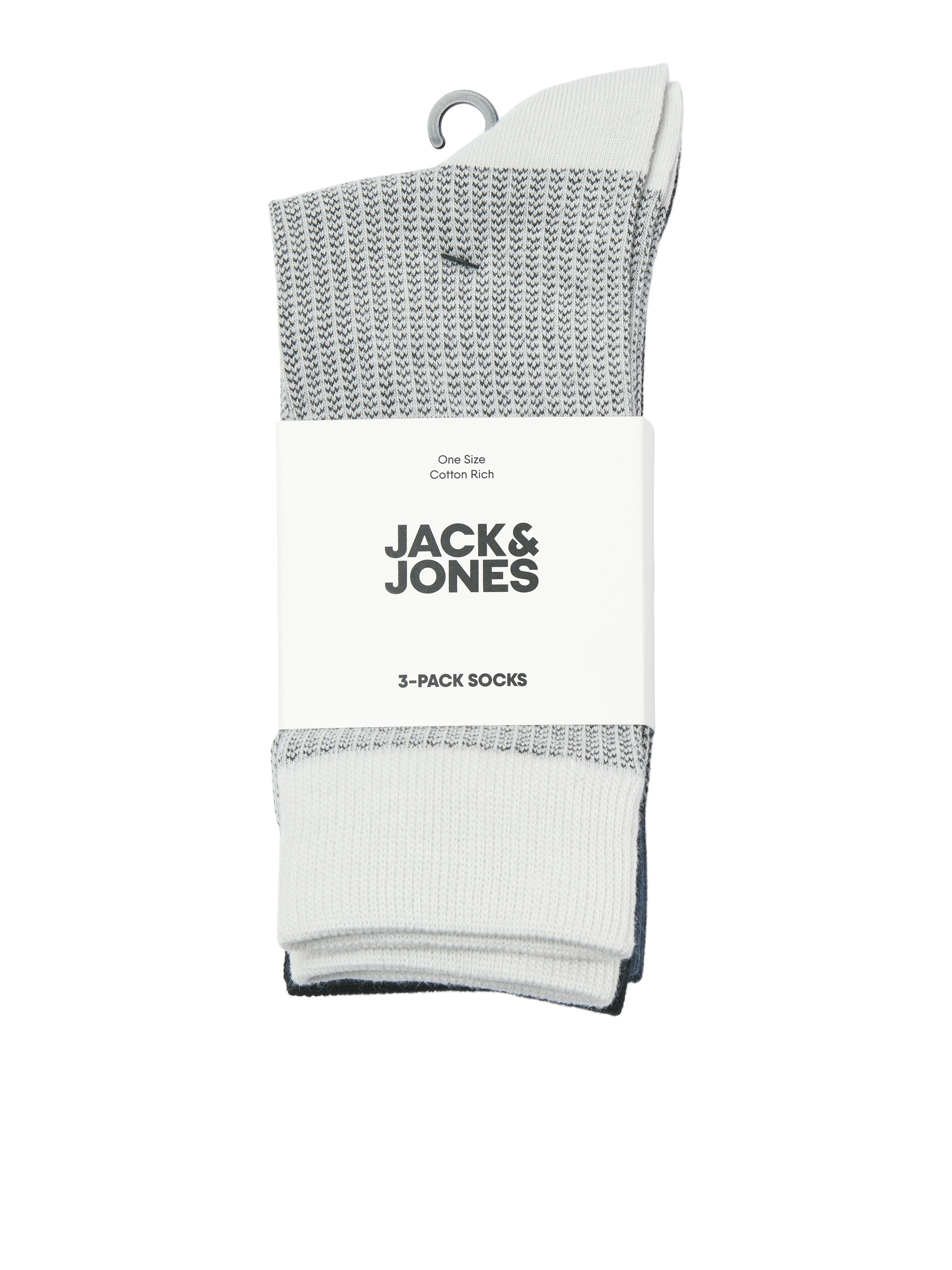 Jack & Jones Freizeitsocken »JACBRYAN BIRD EYE SOCKS 3 PACK SN« 3 Paar tlg. mit Logostickerei