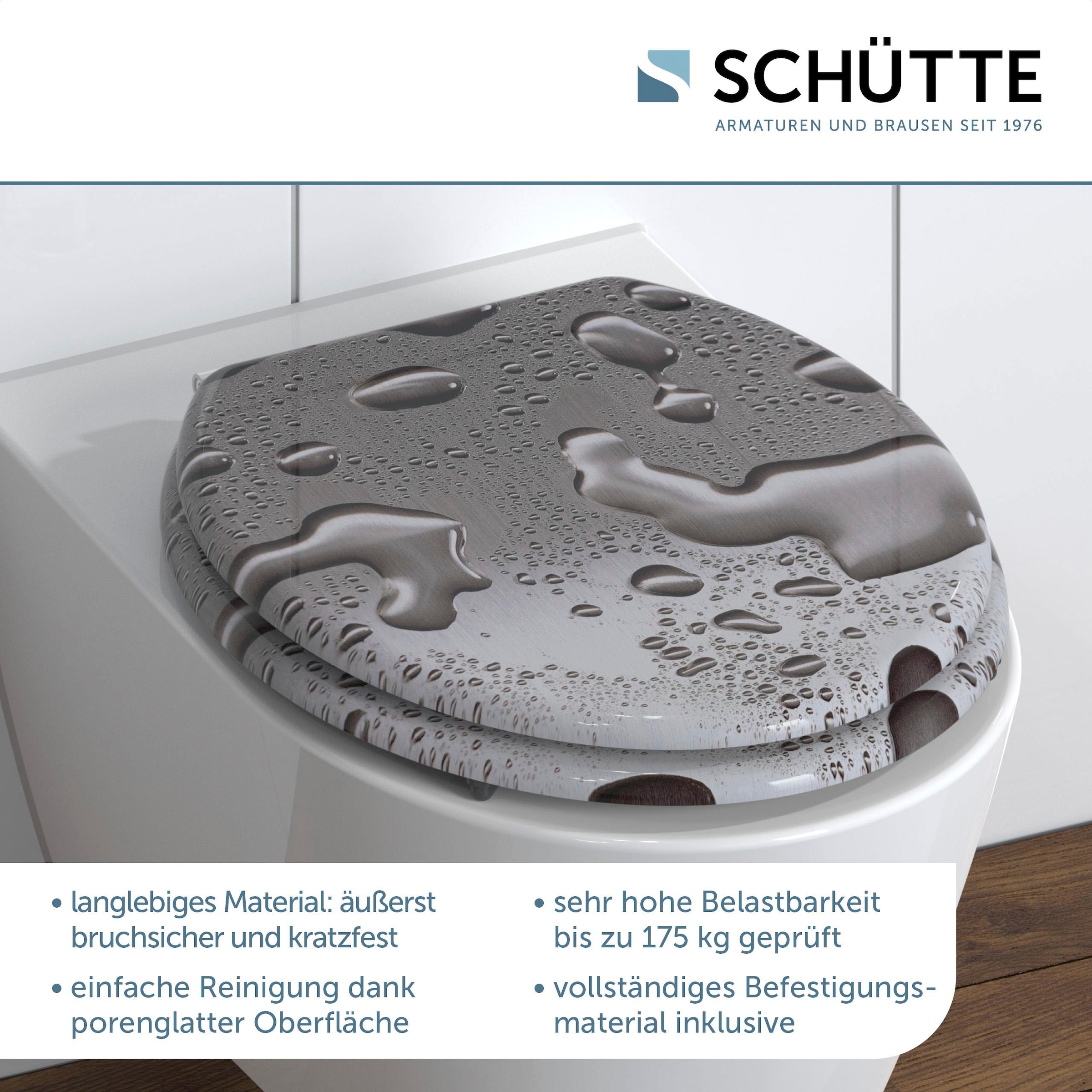 Schütte WC-Sitz »Grey Steel«, MDF-Holzkern