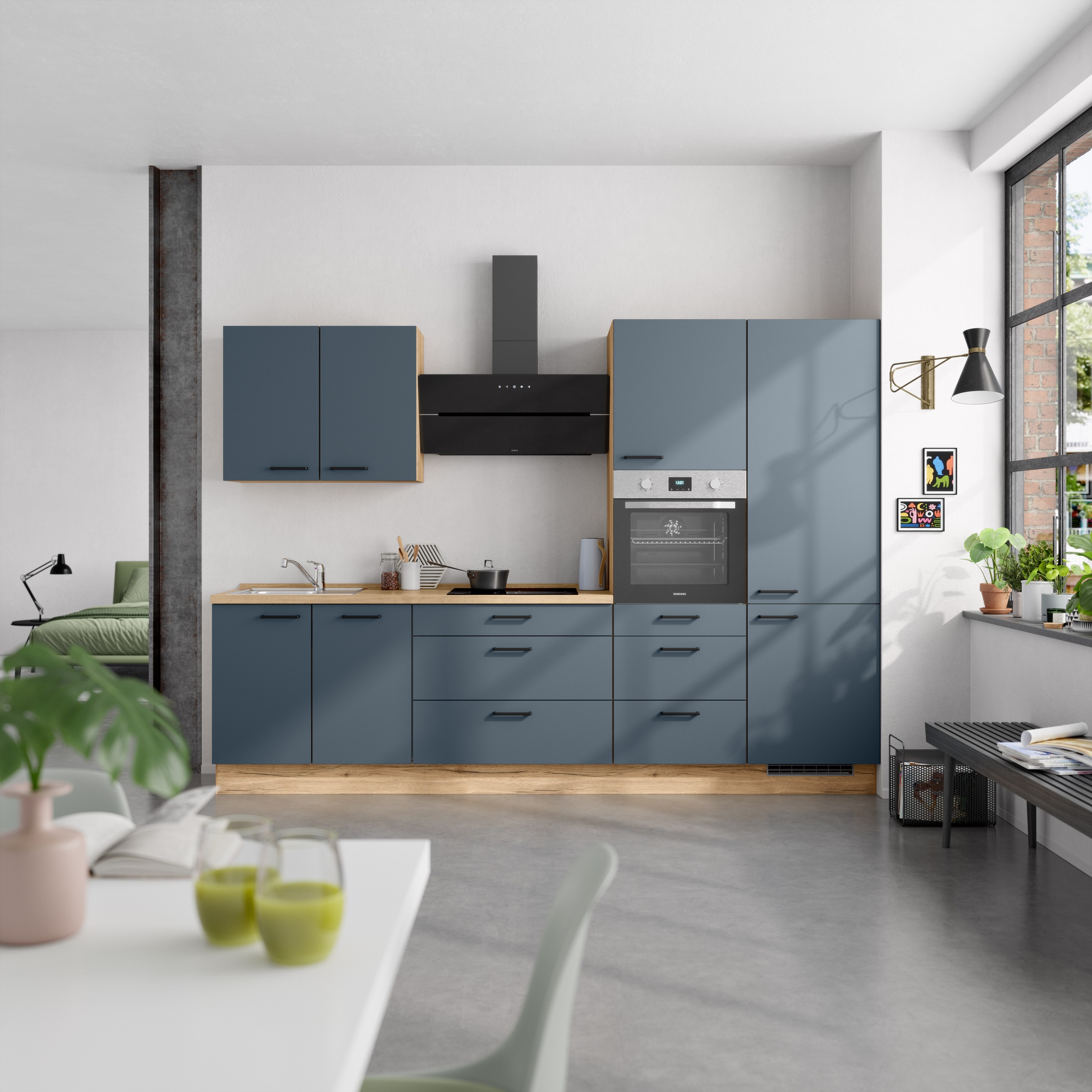 nobilia® Küchenzeile »"Easytouch II"«, vormontiert, Ausrichtung wählbar, Breite 300 cm, wahlw. mit E-Geräten
