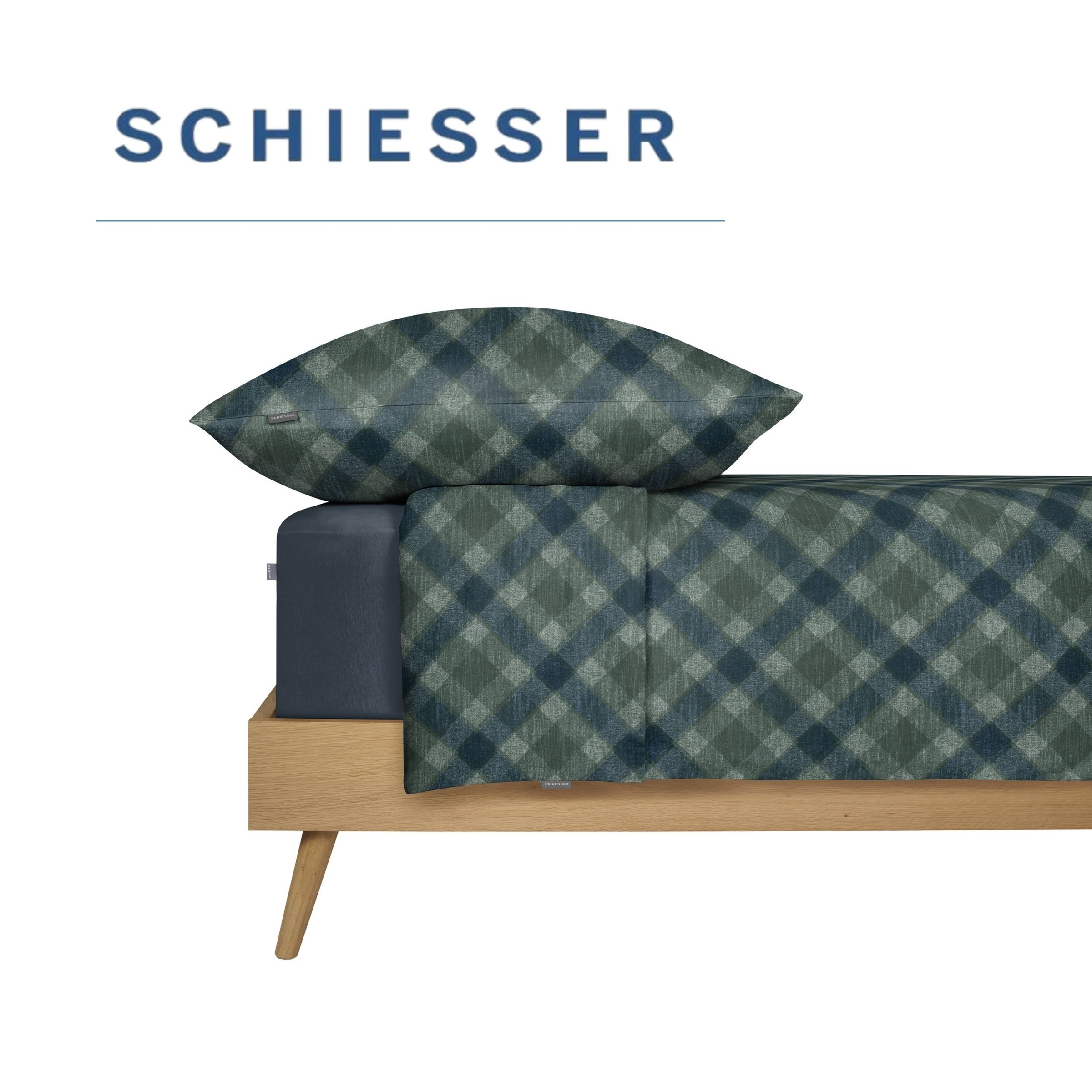 Schiesser Bettwäsche »Daniel aus weicher Baumwolle mit Karomuster« 2 OEKO-TEX® MADE IN GREEN