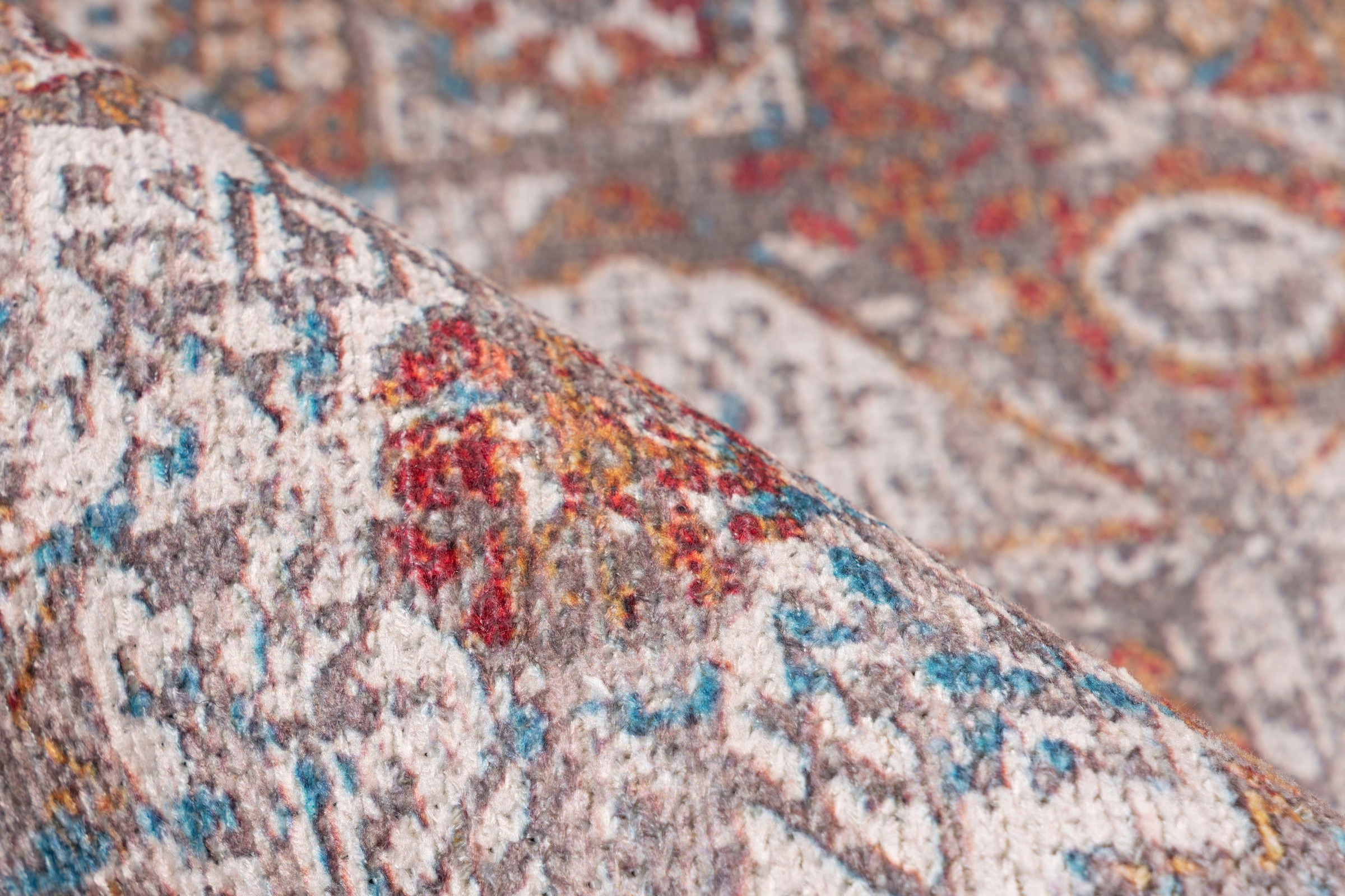 me gusta Teppich »Faye 125«, rechteckig, 6 mm Höhe, Flachgewebe, gedrucktes Motiv, Wohnzimmer, Esszimmer