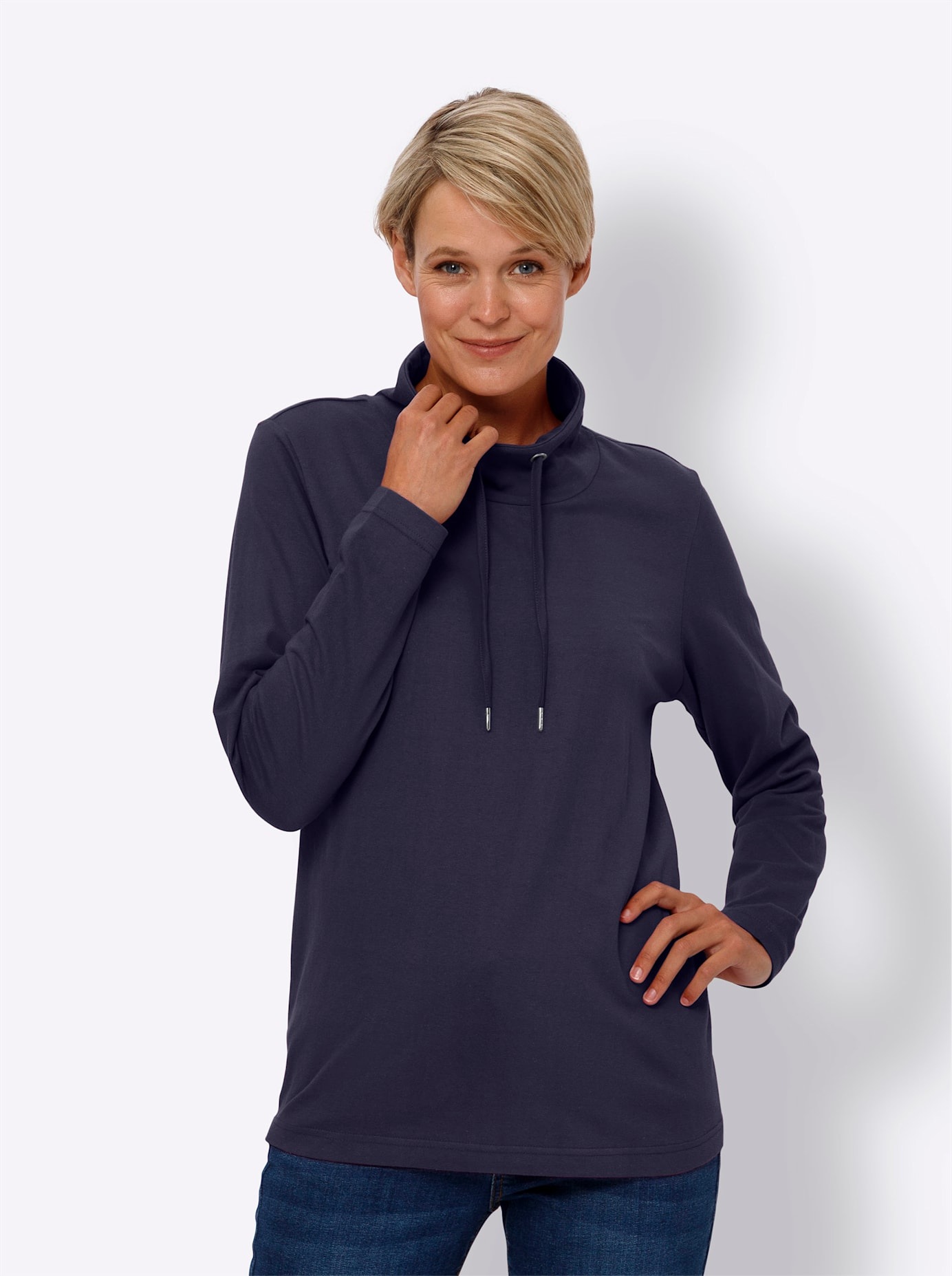 Classic Basics Stehkragenshirt "Langarm-Shirt", (1 tlg.) günstig online kaufen