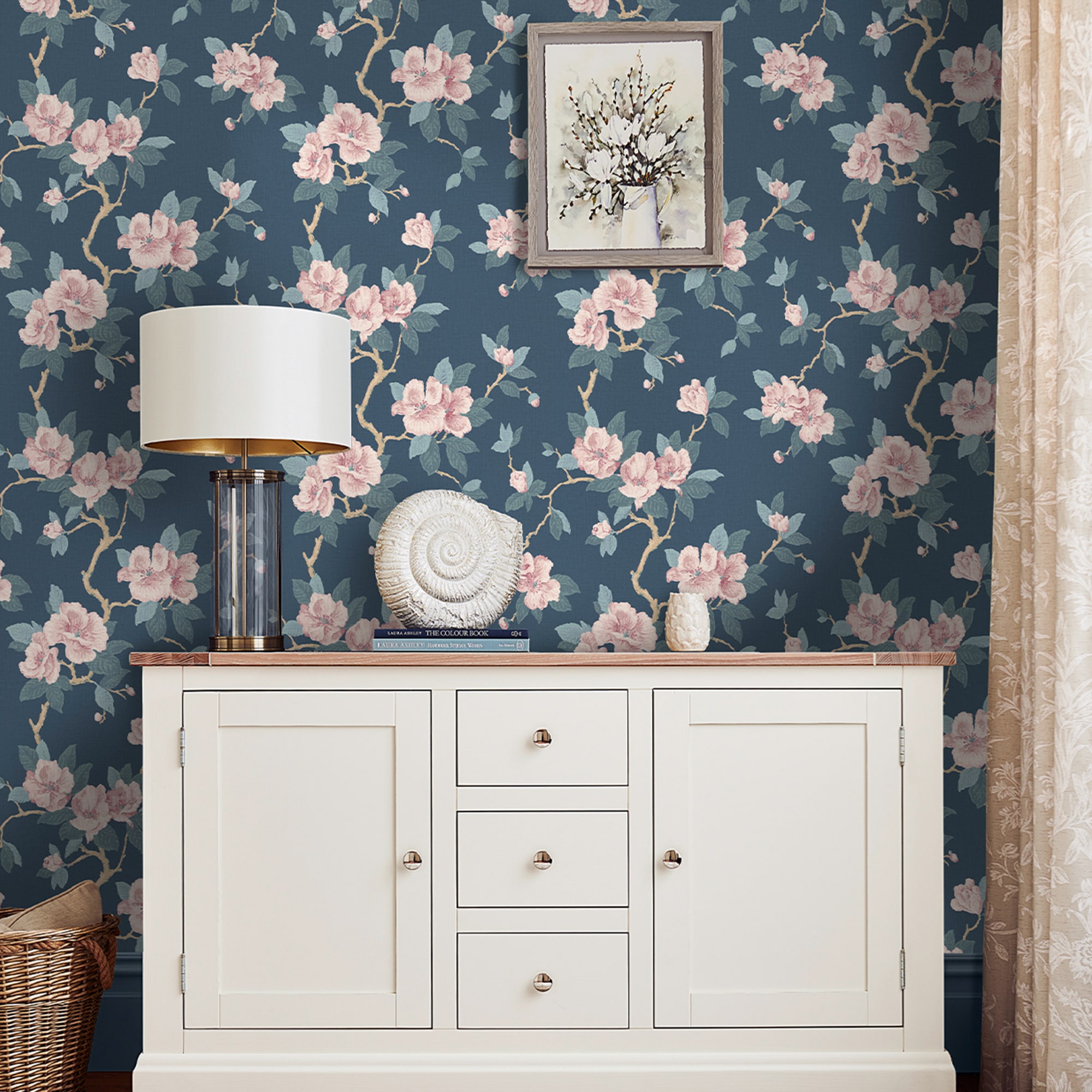 LAURA ASHLEY Vliestapete "MAYA DUSKY" floral glatt Design Tapeten