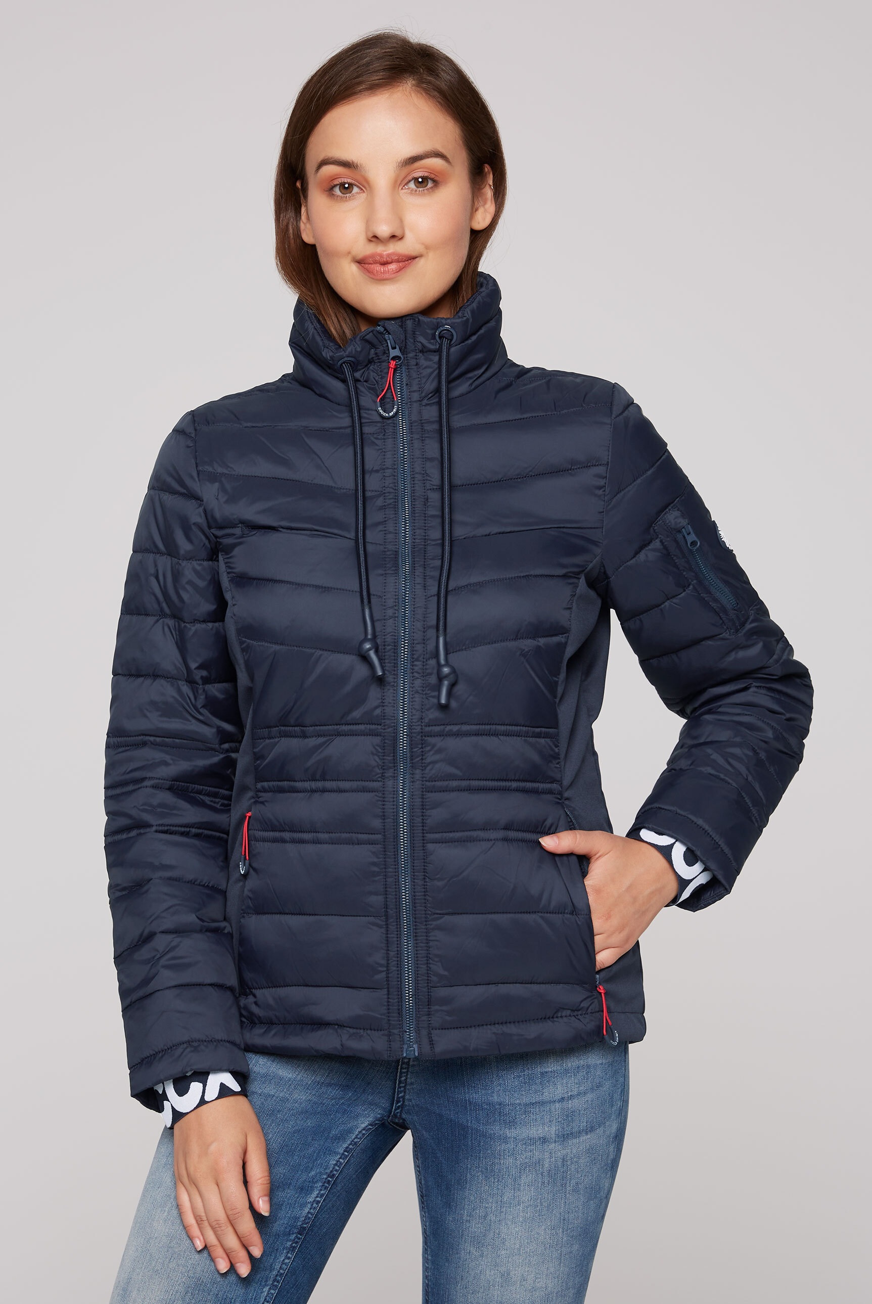 SOCCX Steppjacke be Kapuze su Windfangleiste...