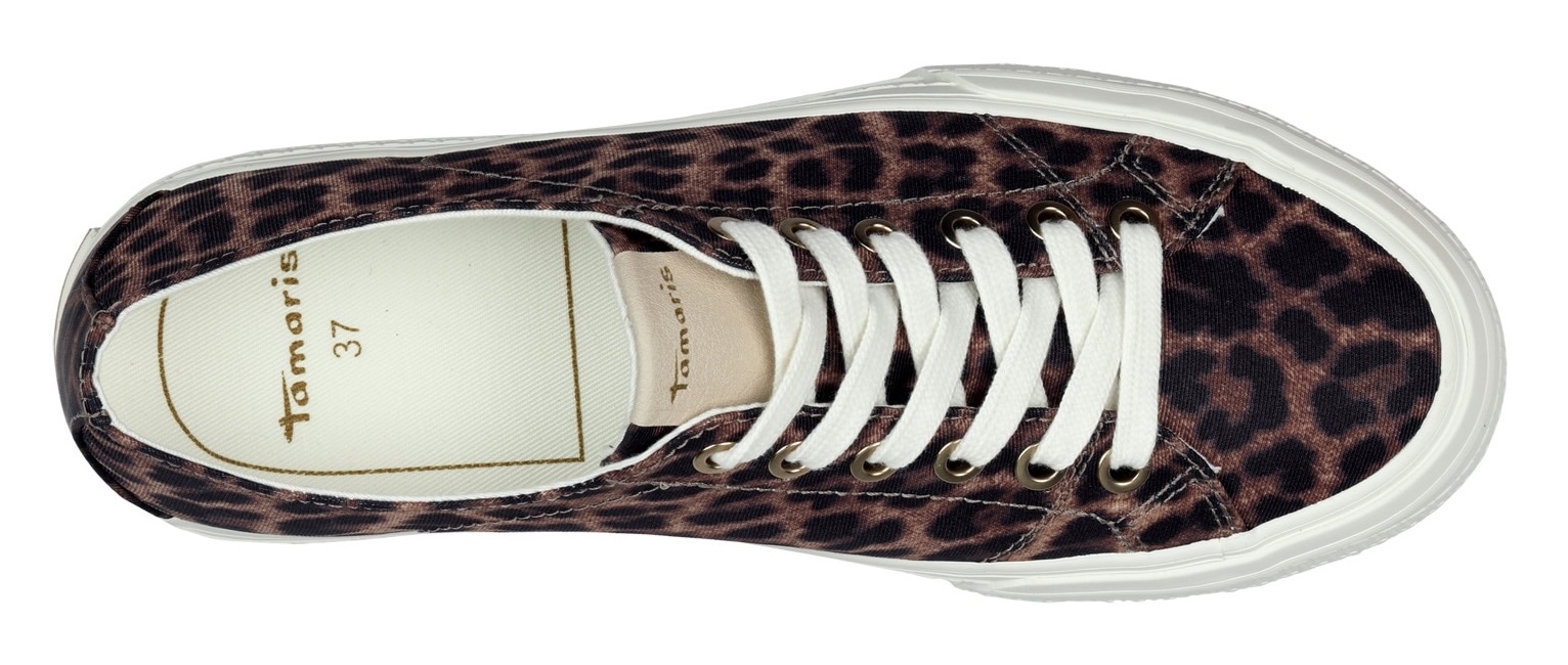 Tamaris Plateausneaker, Freizeitschuh, Halbschuh, Schnürschuh mit Logo an der Ferse