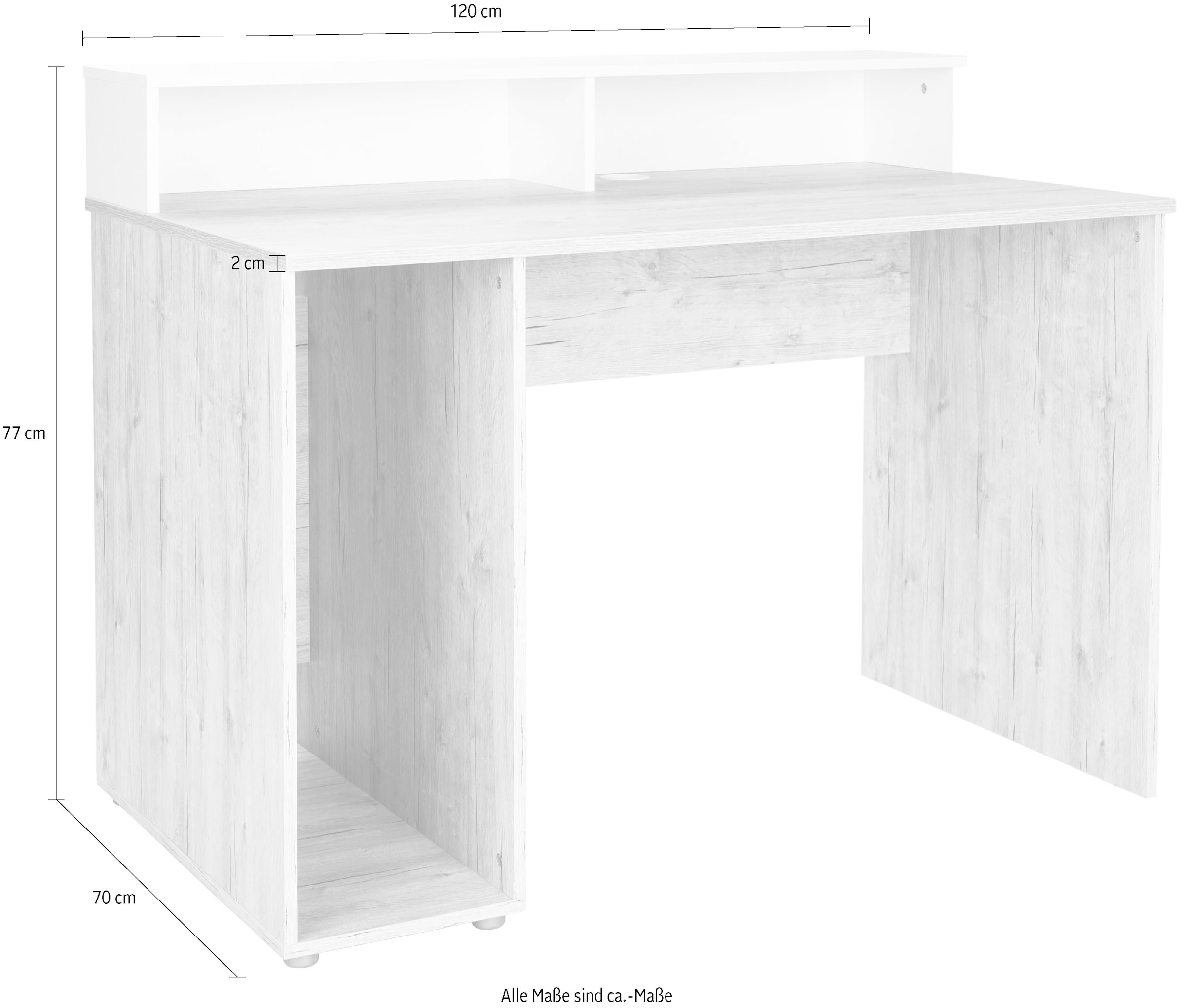Home affaire Gamingtisch »Gaming Schreibtisch »Rieke««, (1 St.), 1 Computerfach, 2 offene Ablagefächer