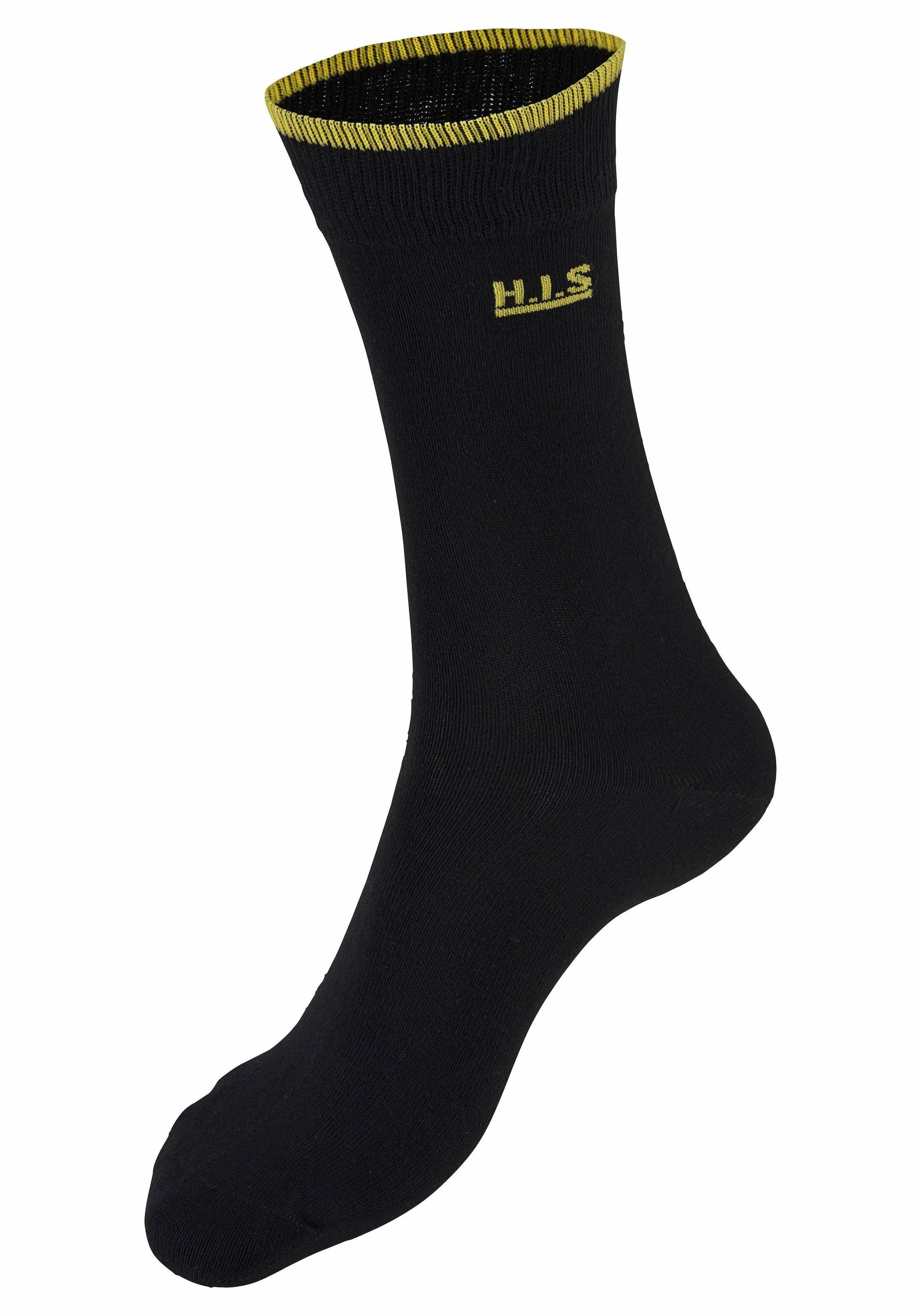 H.I.S Socken, (Packung, 7 Paar), mit farbigen Bündchen