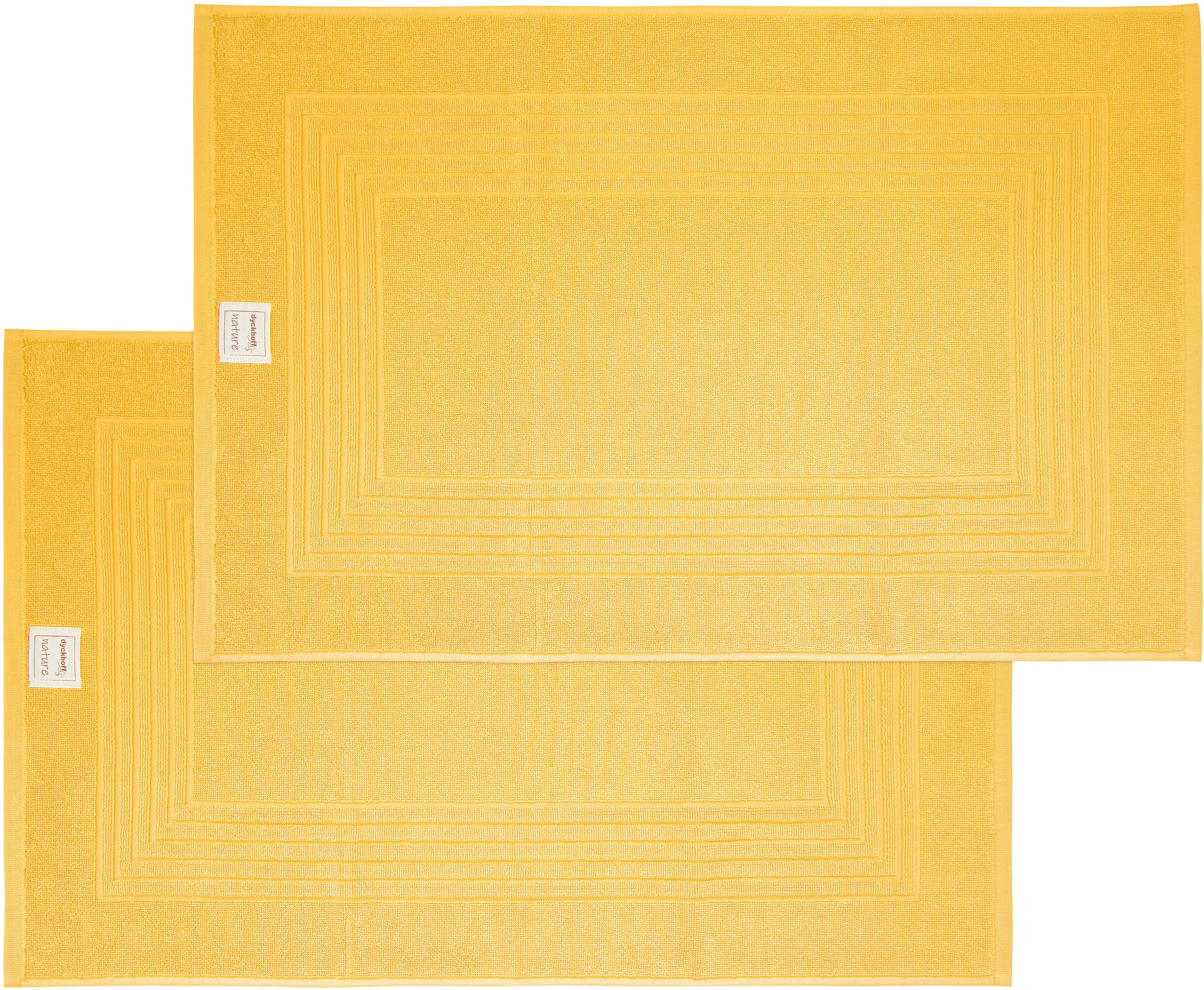 Hotelmatte DYCKHOFF, H:3mm, gelb, Baumwolle, Badematten, "Nature", 2 teilig