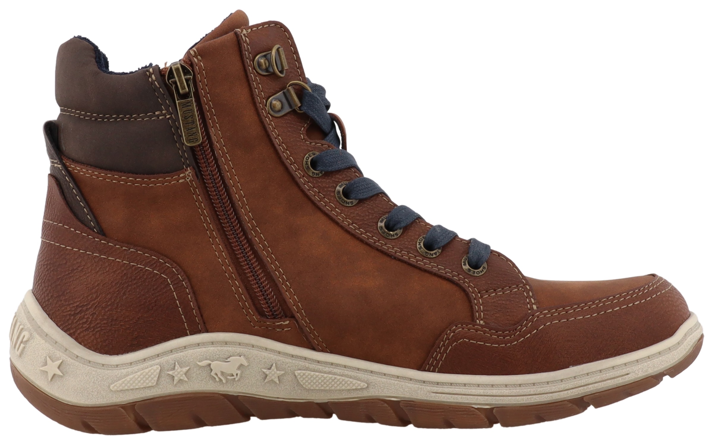 Mustang Shoes Schnürboots »Benedetto«  High Top Sneaker, Schnürboots mit Reißverschluss