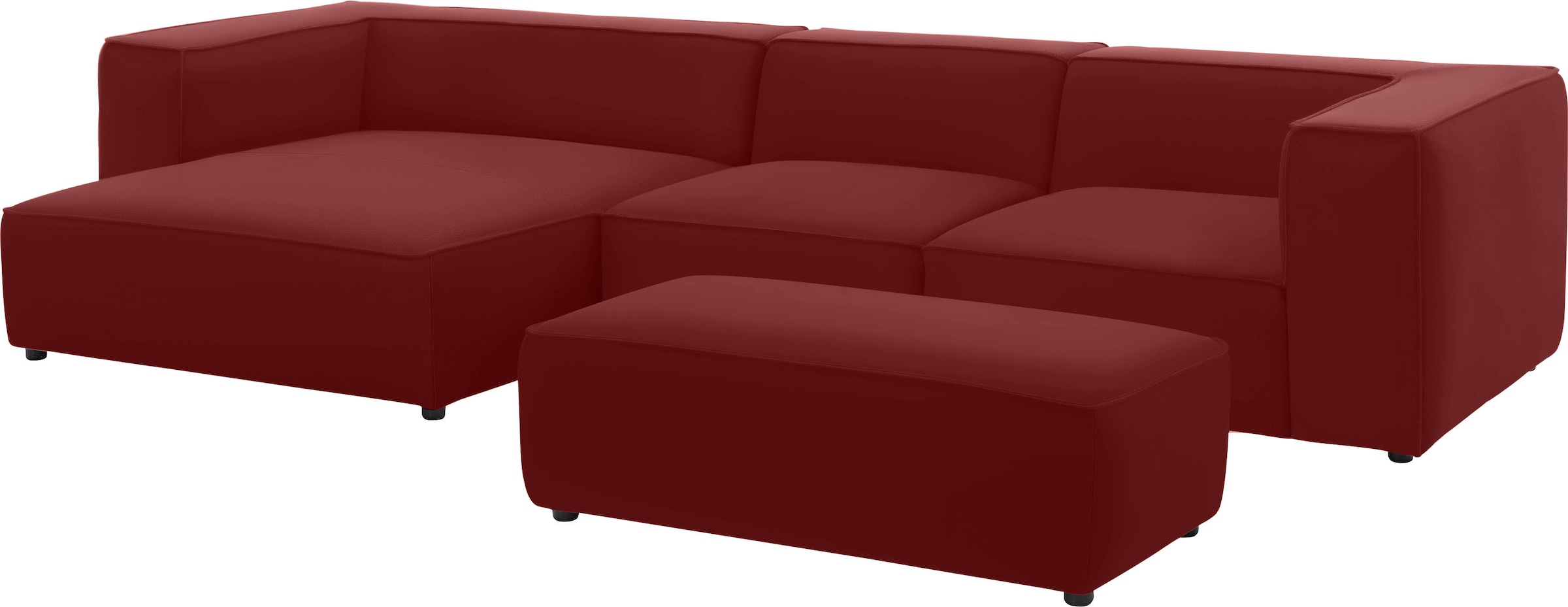 W.SCHILLIG Ecksofa »around-the-block«, mit eleganter Biese, mit Federkern, Breite 341 cm
