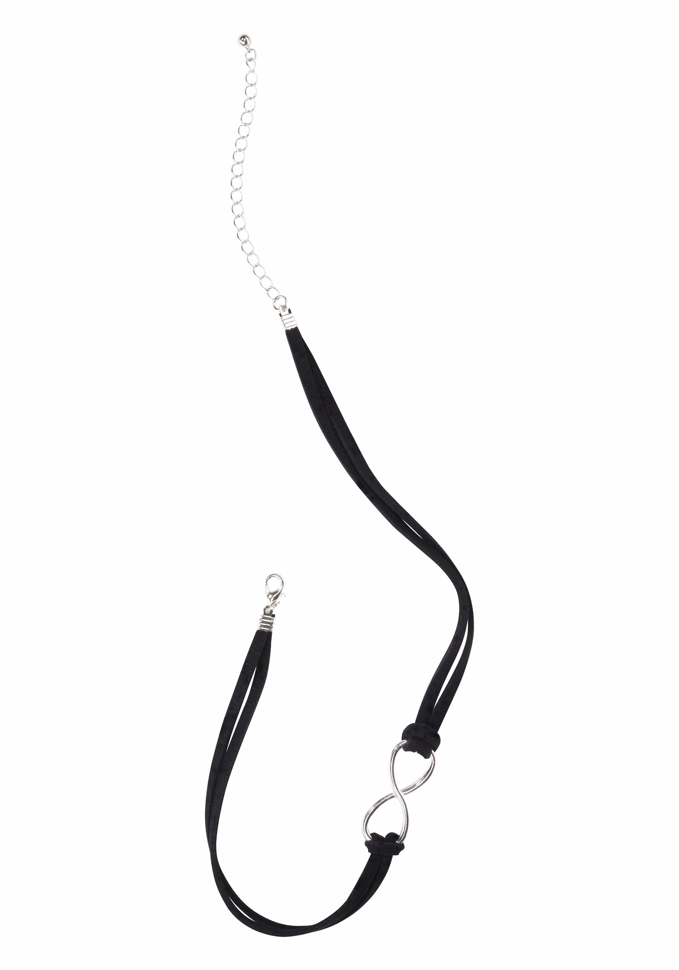 Choker »Velourcollier schwarz mit Infinity/Unendlichkeits-Zierelement, Choker«