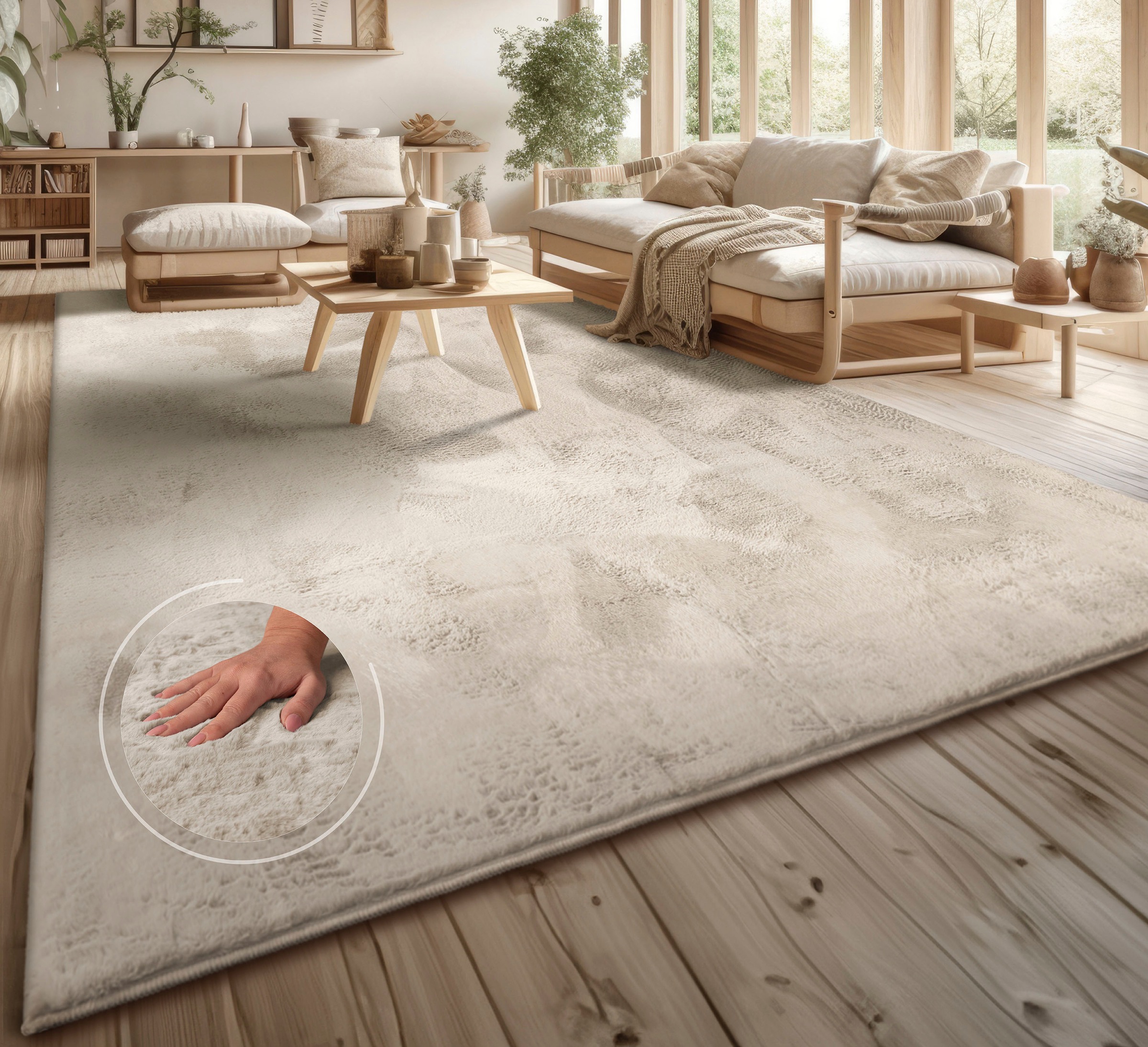 my home Fellteppich "Lottano" rechteckig 14 mm Höhe Langflor, Kunstfell, Un günstig online kaufen