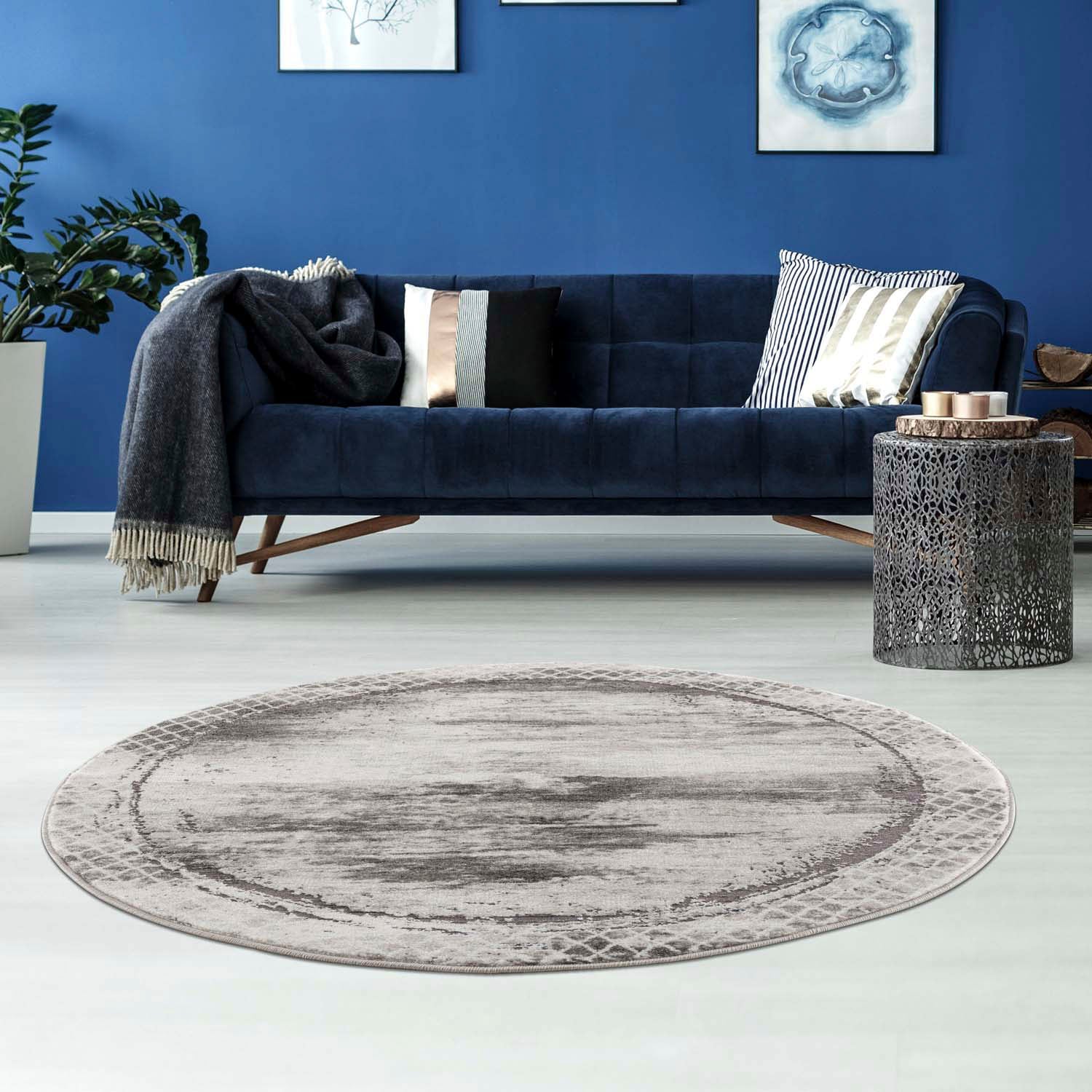 Carpet City Teppich "Noa 9332" rund 11 mm Höhe Kurzflor, Modern, Weicher Fo günstig online kaufen