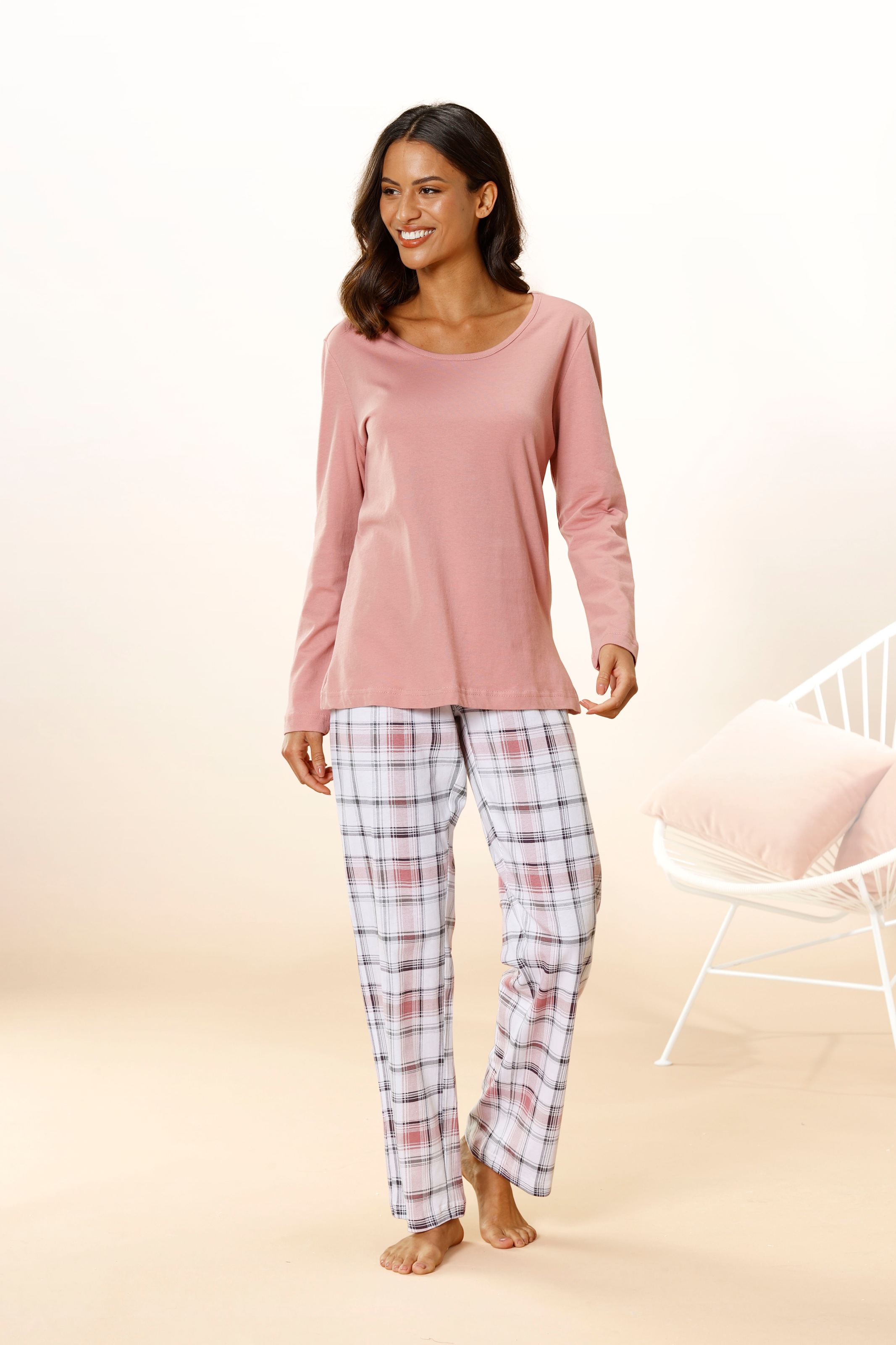 Arizona Pyjama (2 tlg. 1 Stück) mit Karo Muster