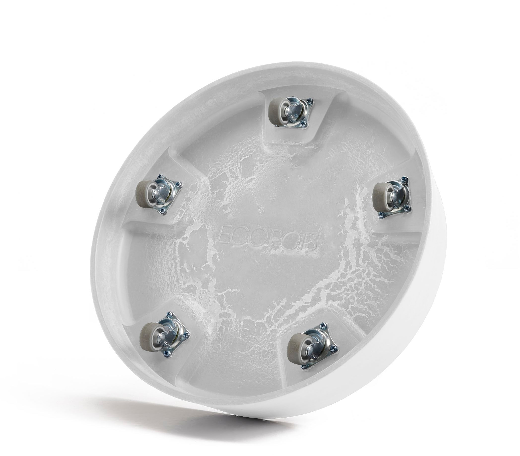 ECOPOTS Topfuntersetzer »mit Rollen Oslo 35 Weiß« für innen und außen: frostsicher, bruchsicher und lichtbeständig