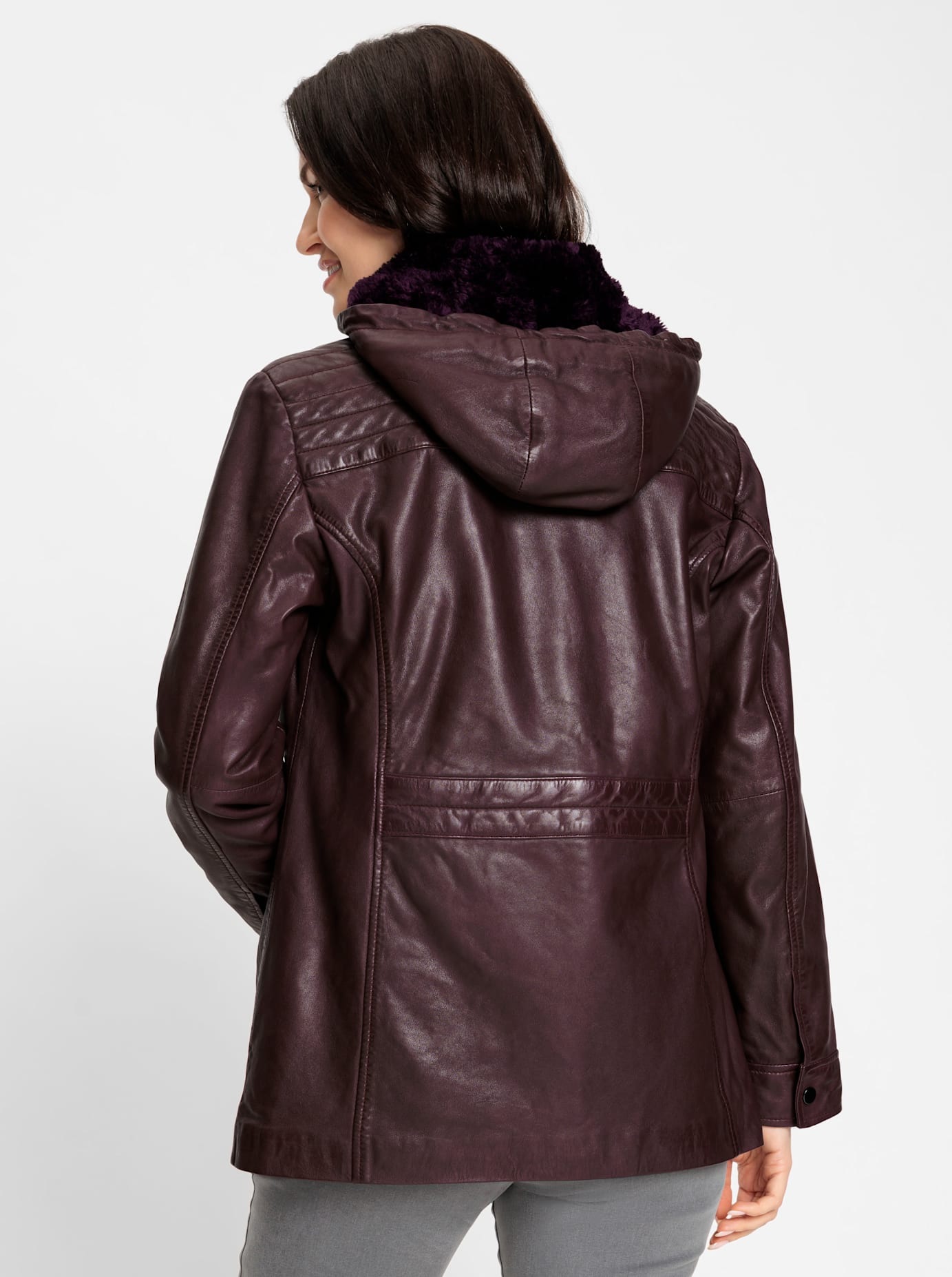 Inspirationen Lederjacke, mit Kapuze