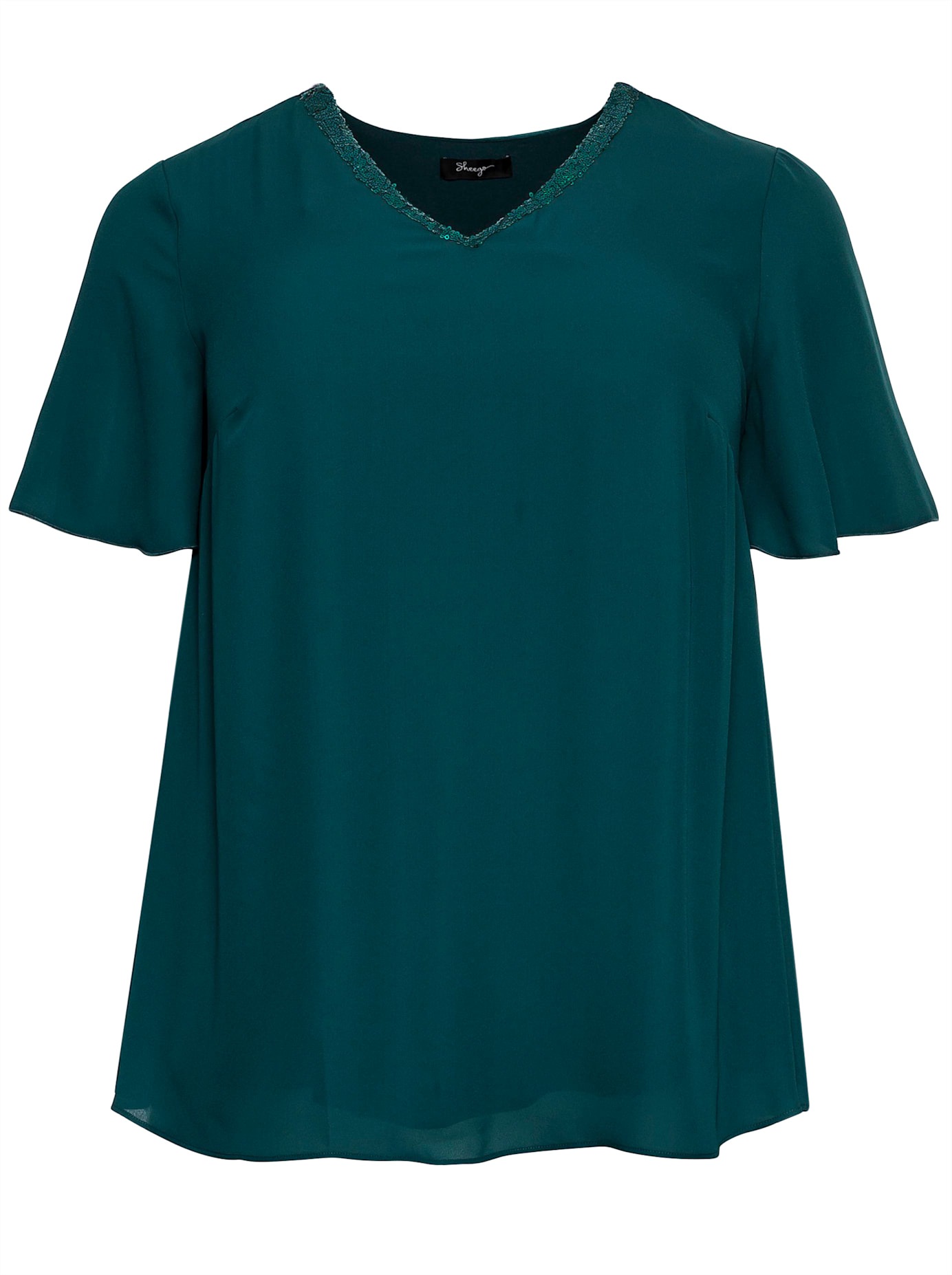 Sheego Women's Long Blouse Dark Green 48 3
