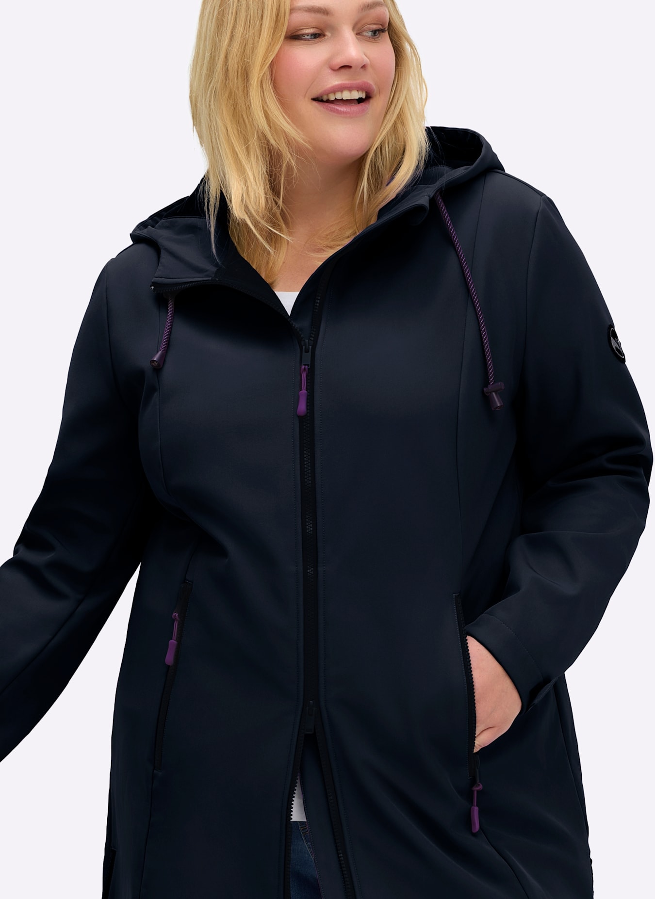 Sheego Softshelljacke, mit Kapuze