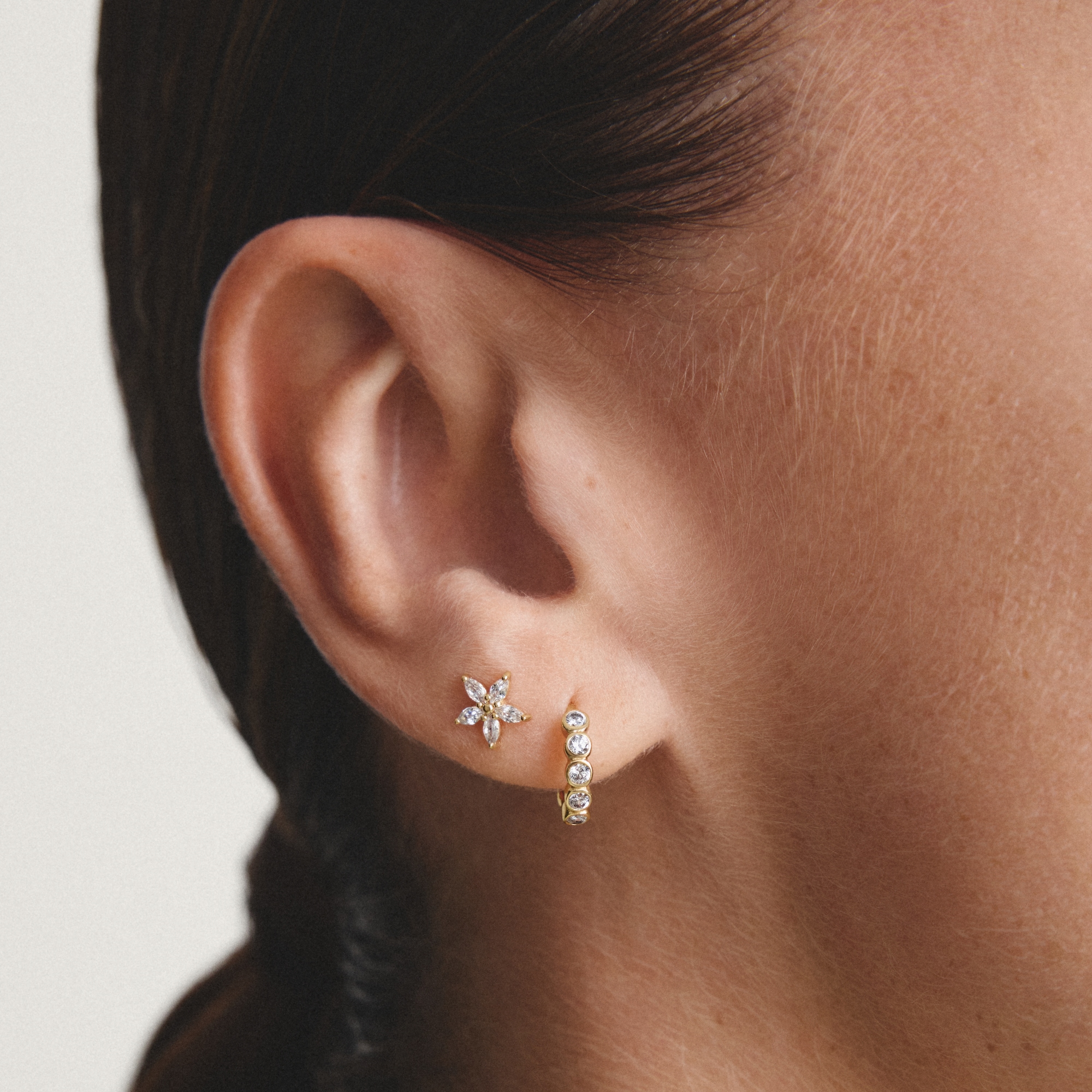 THOMAS SABO Paar Creolen »gelbgoldfarben mit Zirkonia« mit Zirkonia (synth.)