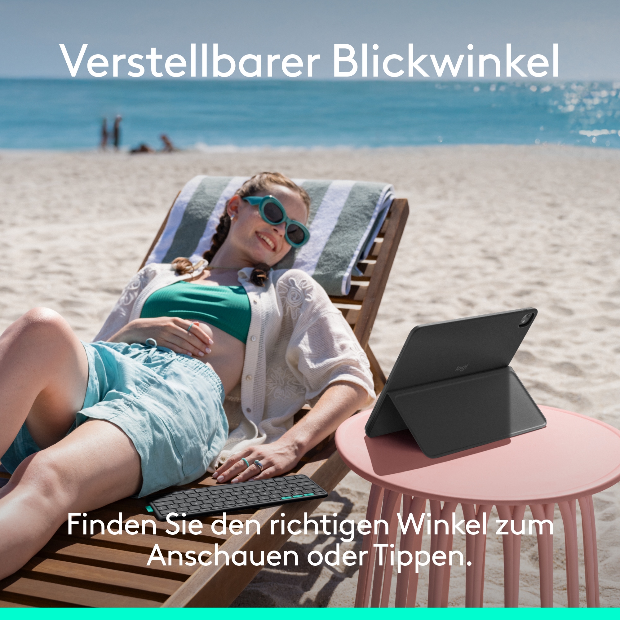 Logitech iPad-Tastatur »FLIP FOLIO - DEU - WESTMID-511 - IPAD PRO&AIR 13 INCH,PIZZA BOX«, Bluetooth-Tastatur