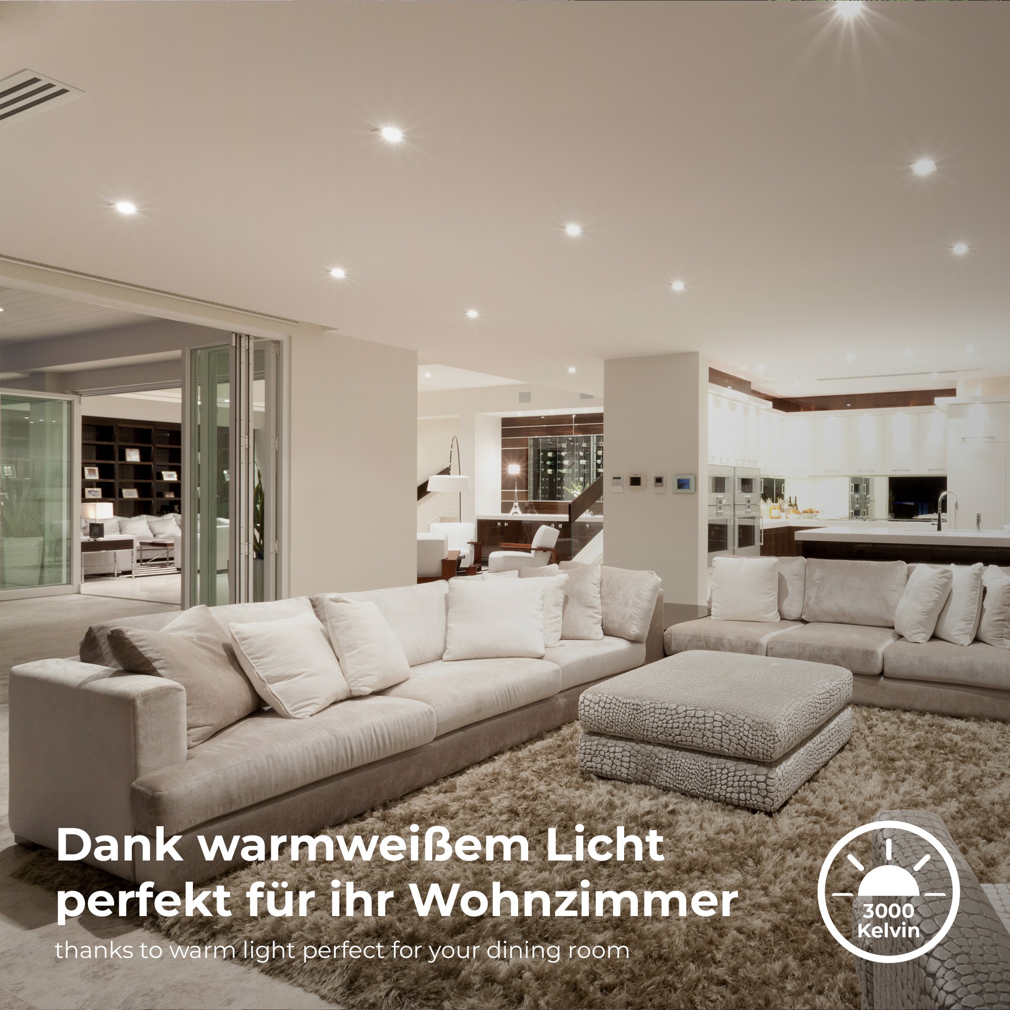 B.K.Licht LED Einbauleuchte »LED Einbauleuchten IP65 5er-Set Kunststoff Weiß«, 1 flammig, Leuchtmittel LED-Modul | LED fest integriert, Dimmbar inkl. 5 x LED-Platine 4,9W 480lm 3.000K