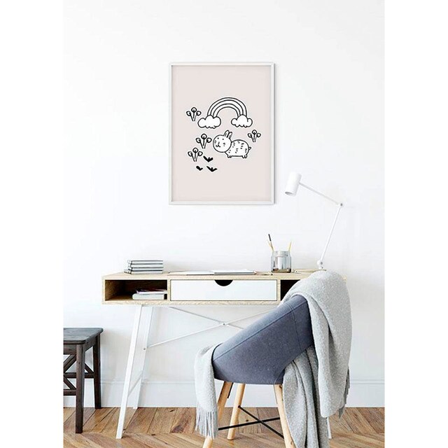 Komar Poster »Scribble Bunny«, Tiere, (1 St.), Kinderzimmer, Schlafzimmer,  Wohnzimmer | BAUR