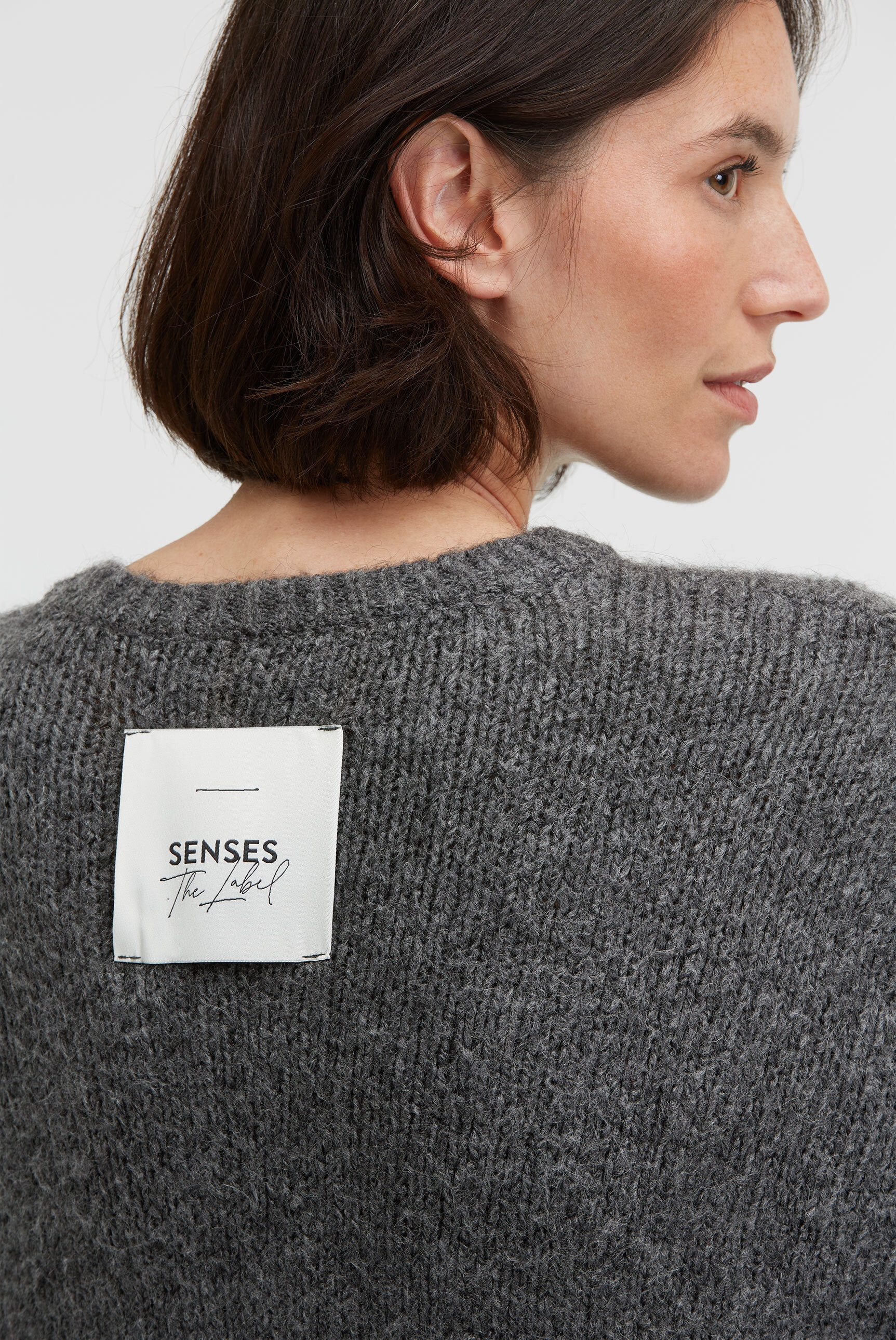 SENSES.THE LABEL Rundhalspullover mit weiten Ärmeln