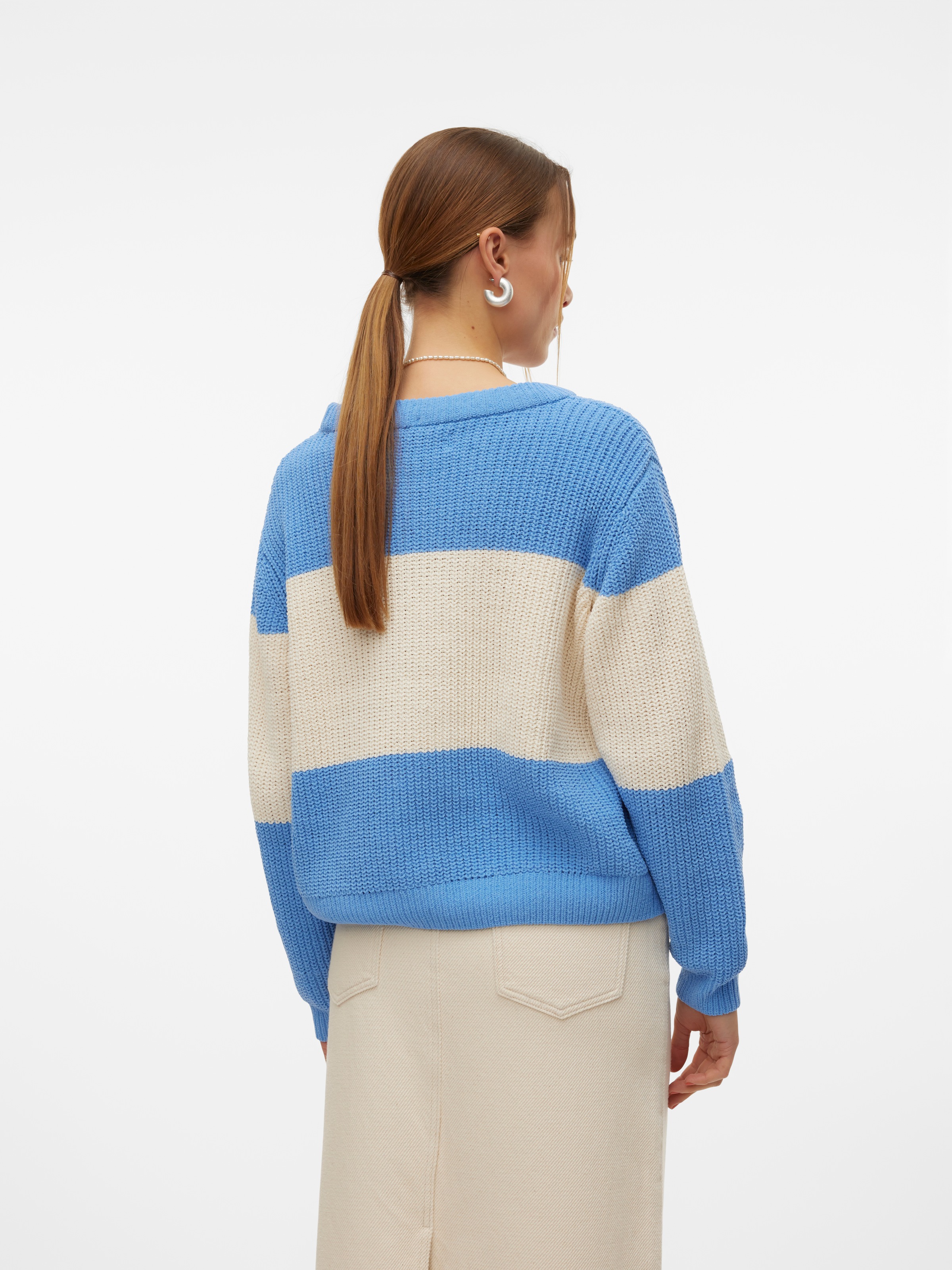 Vero Moda Rundhalspullover "VMAGATE BLOCK LS O-NECK PULLOVER ENT", Colorblo günstig online kaufen