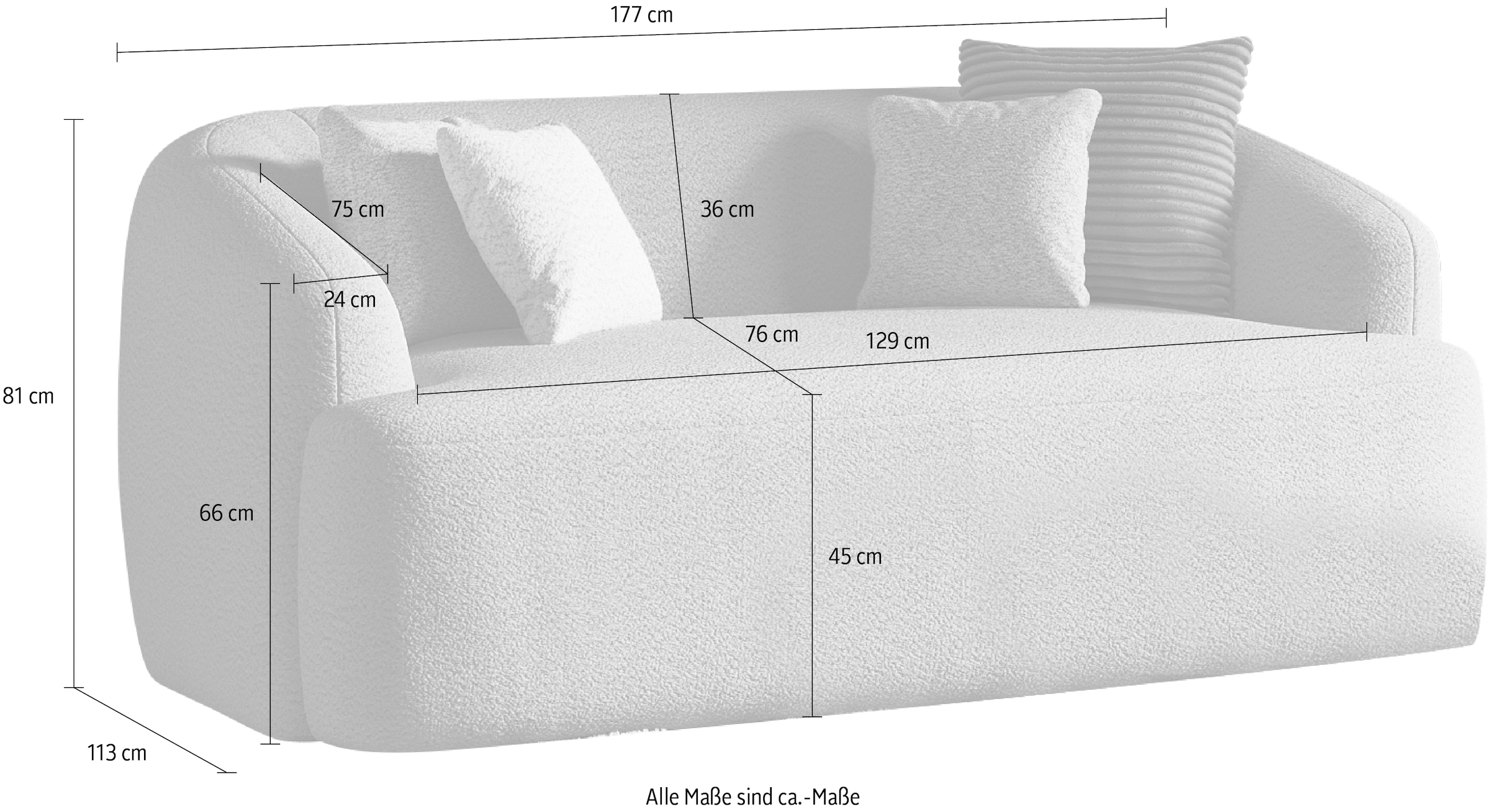 INOSIGN 2-Sitzer »Nergal, Einzelsofa oder L-Form«, Modernes Design, schlichte Optik, stilvoller Blickfang im Wohnzimmer