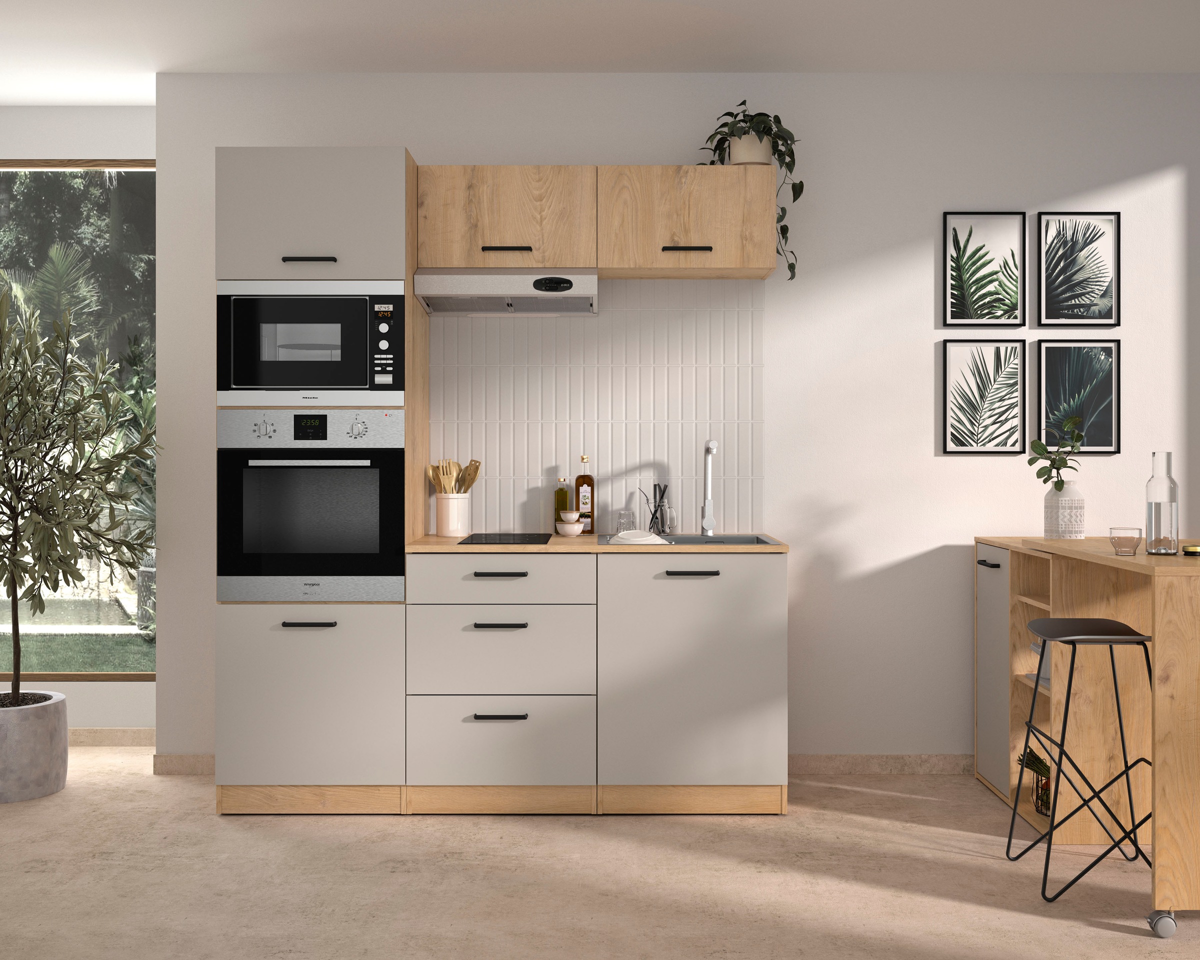 Gami Küchenzeile "Set D B180 ALPAGA" Set, Viel Stauraum auf kleinem Raum günstig online kaufen