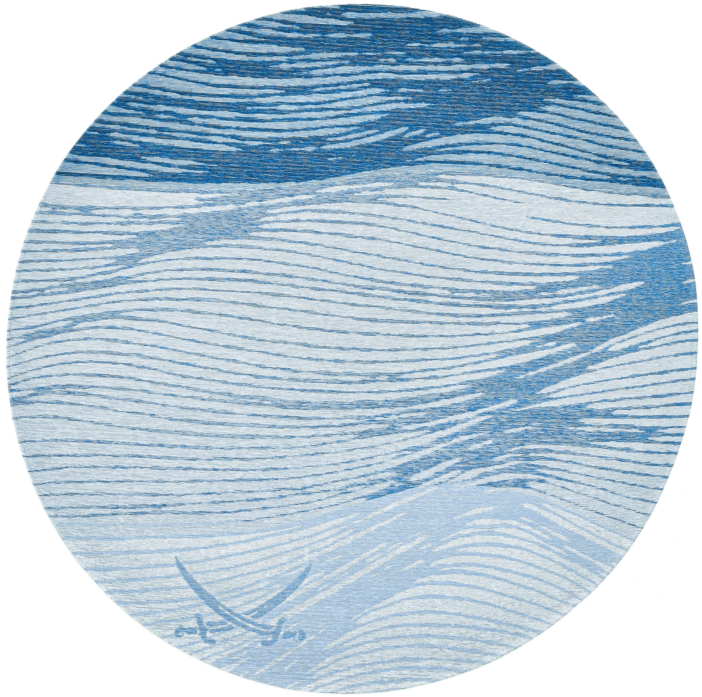 Sansibar Teppich "Keitum 007" rund 3 mm Höhe Flachgewebe, modernes Wellen D günstig online kaufen